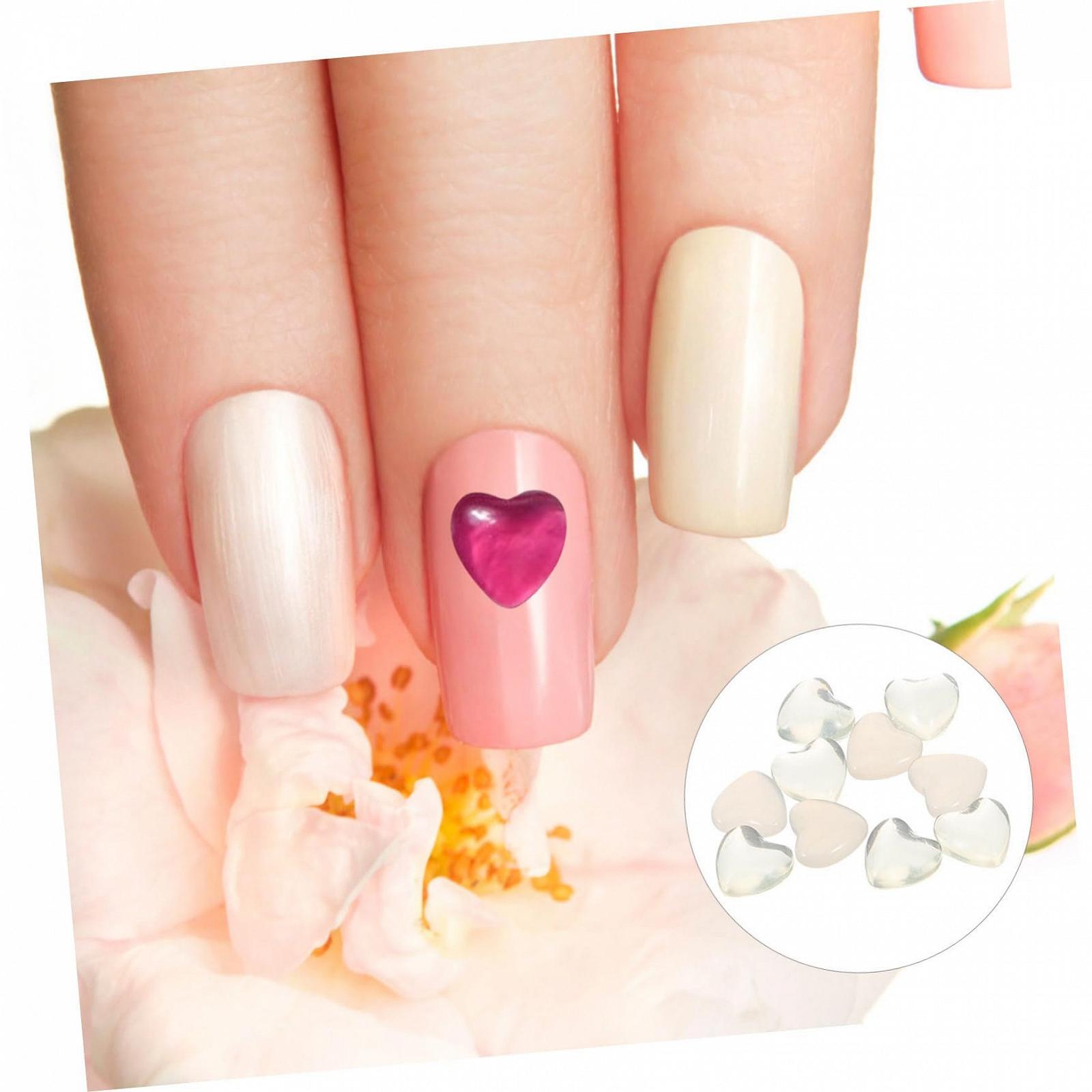 Стразы для ногтей Сердце 100 шт Подвески для маникюра Рождественские украшения с бриллиантами из хрустальной смолы, фото №4