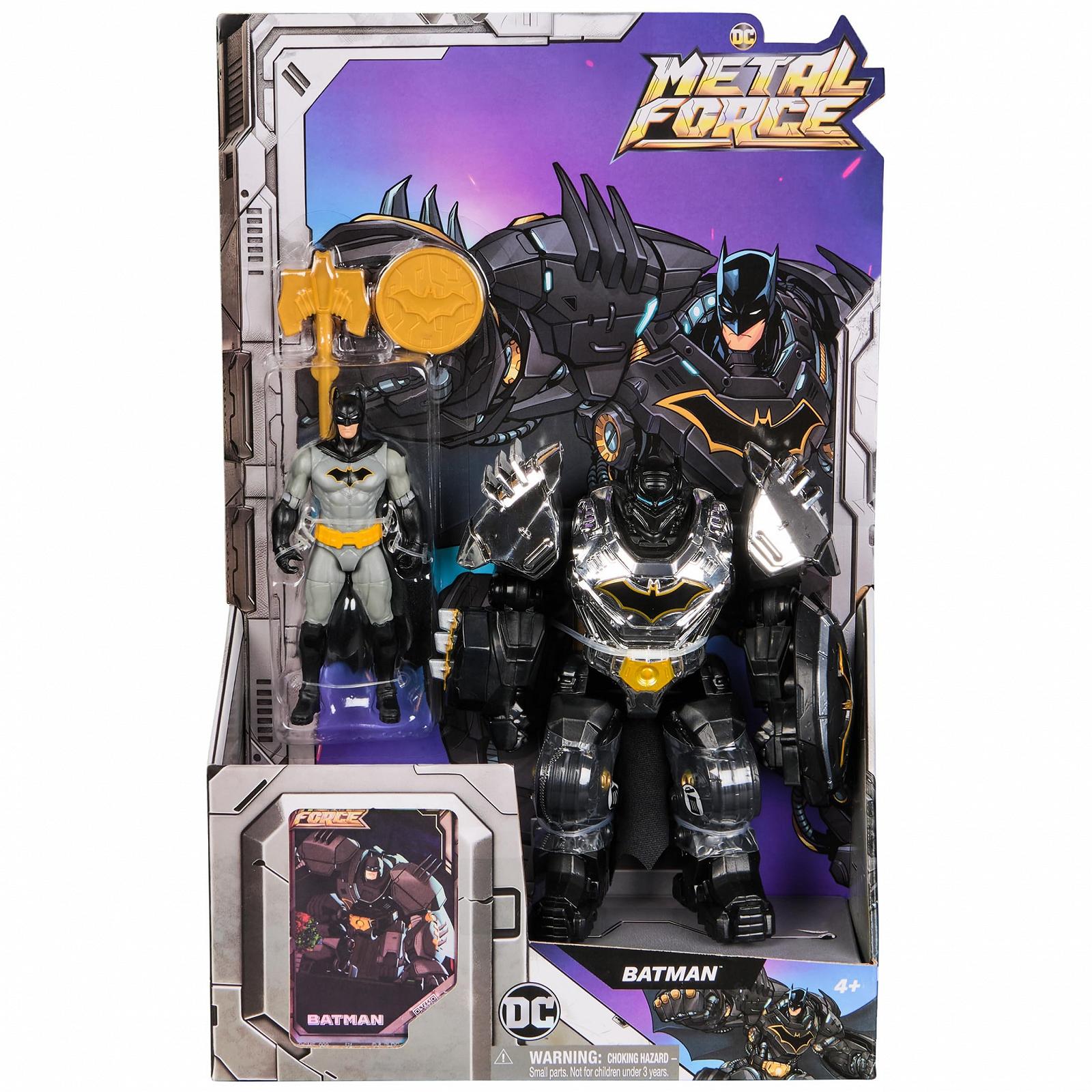 Фигурка Бэтмен DC Comics Metal Force, 15 см с мини-фигуркой 10 см, со встроенным бластером и бронекостюмом, фото №2