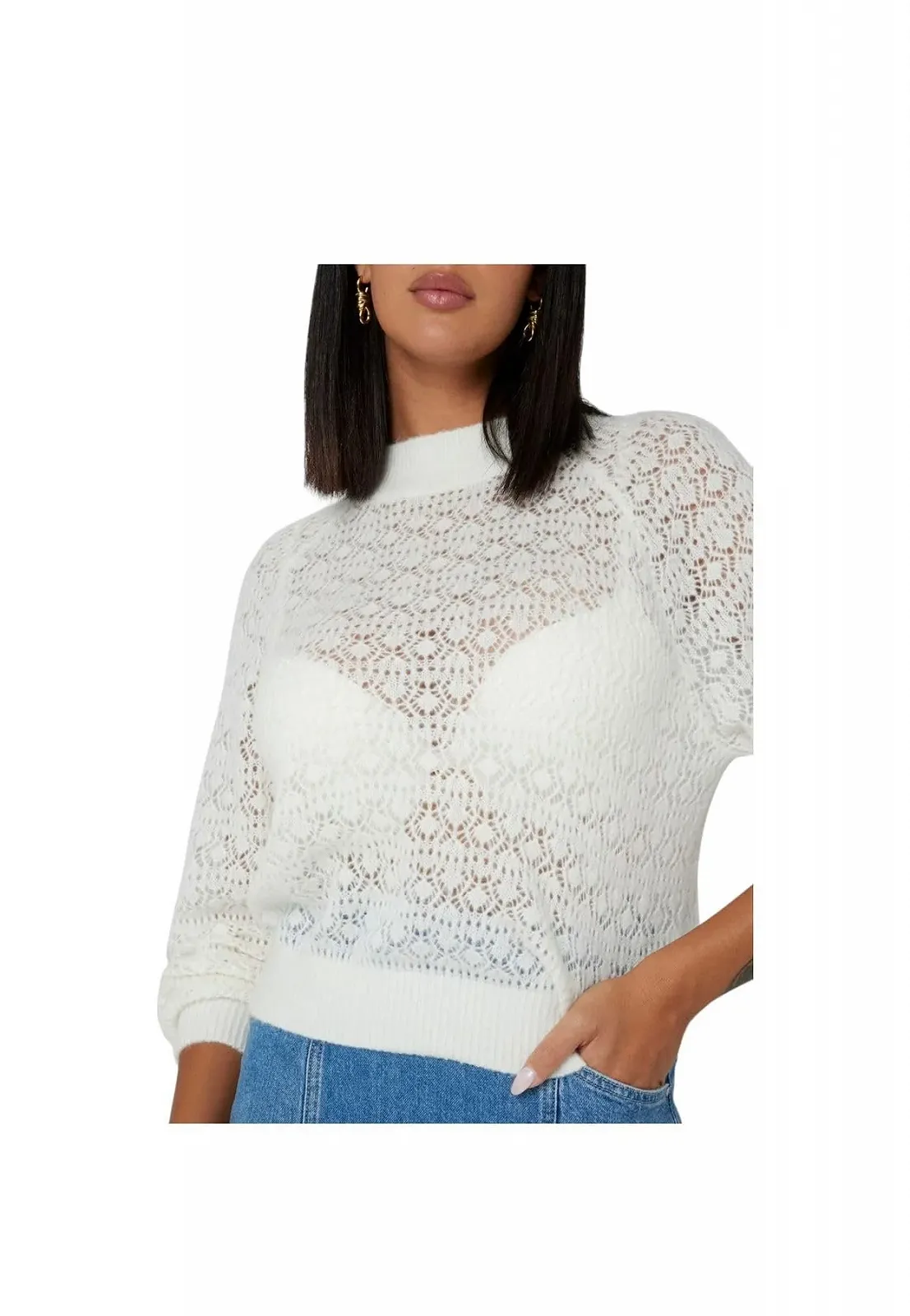 Вовняний пуловер GUESS Kensley W4BR22 Z3HQ0 кремовий, S, фото №5