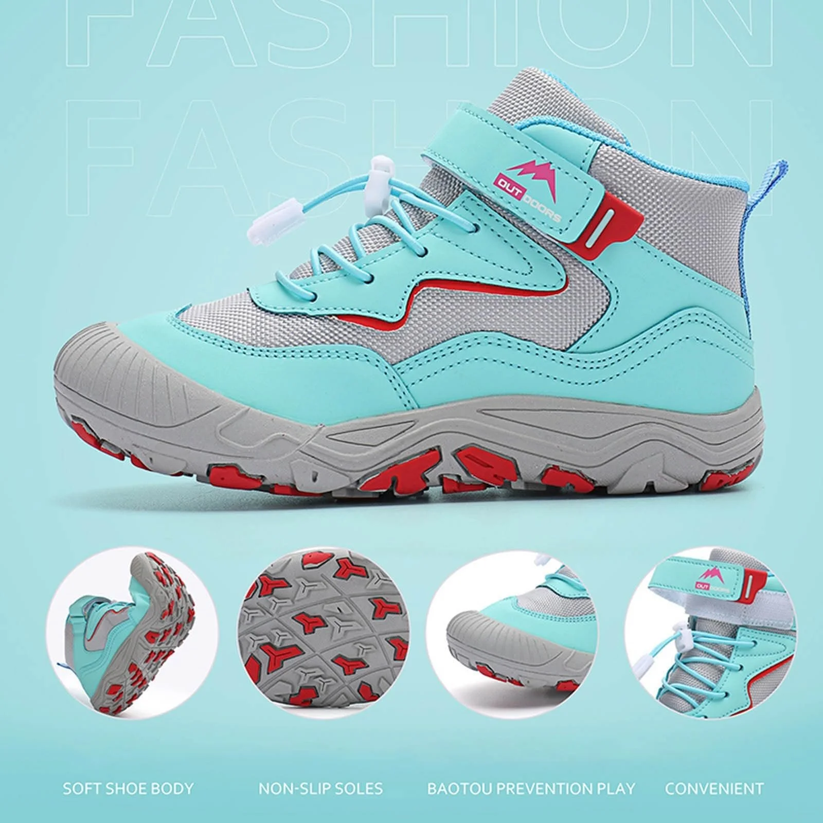 Кроссовки для мальчиков и девочек Осенние Трекинговые Нескользящие Легкие Спортивные Водонепроницаемые Детские Ботинки для походов Трекинговые Ботинки для походов Переходные Ботинки с застежкой, фото №4 Кроссовки для мальчиков и девочек Осенние Трекинговые Нескользящие Легкие Спортивные Водонепроницаемые Детские Ботинки для походов Трекинговые Ботинки для походов Переходные Ботинки с застежкой, фото №4