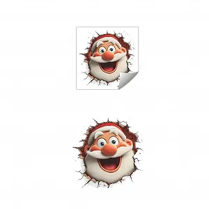 Настінна наклейка Santa Claus Christmas 3D 29 x 29 см знімна кольорова - Фото 1