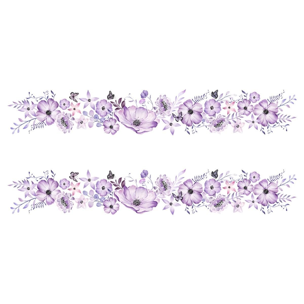 Наклейки на стіну Фіолетові квіти та метелики 2 шт Фіолетовий, фото №7
