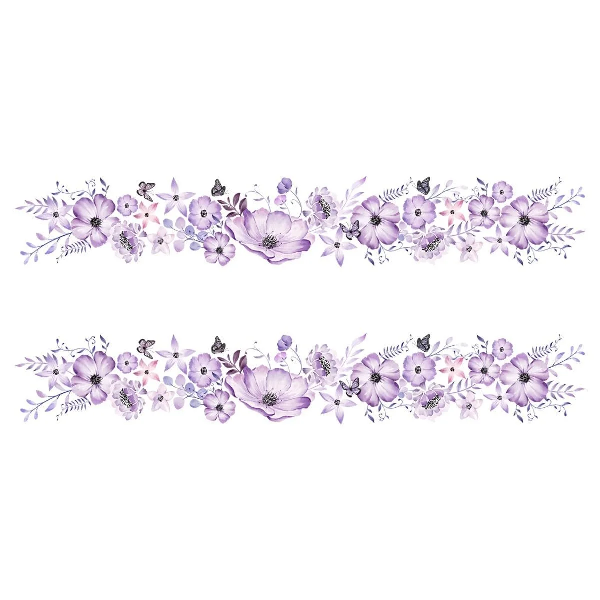 Наклейки на стену Фиолетовые цветы и бабочки 2 шт Фиолетовый, фото №7