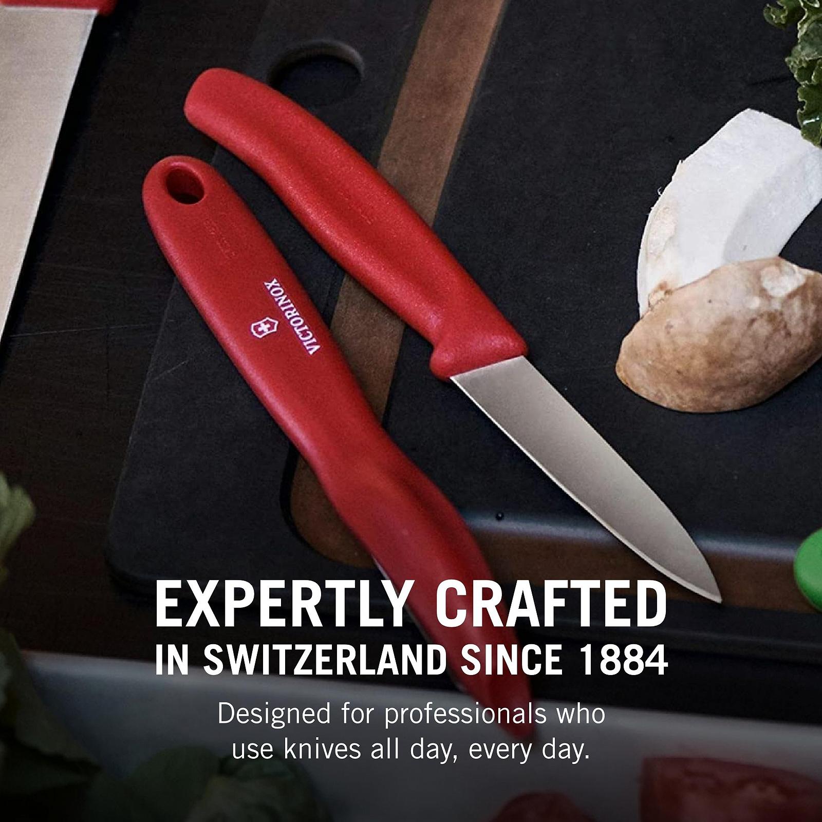 Набор кухонных ножей Victorinox Swiss Classic, 6 предметов, для овощей, томатов и завтрака, нож и овощечистка, прочная пластиковая ручка, нержавеющая сталь, красный, фото №8