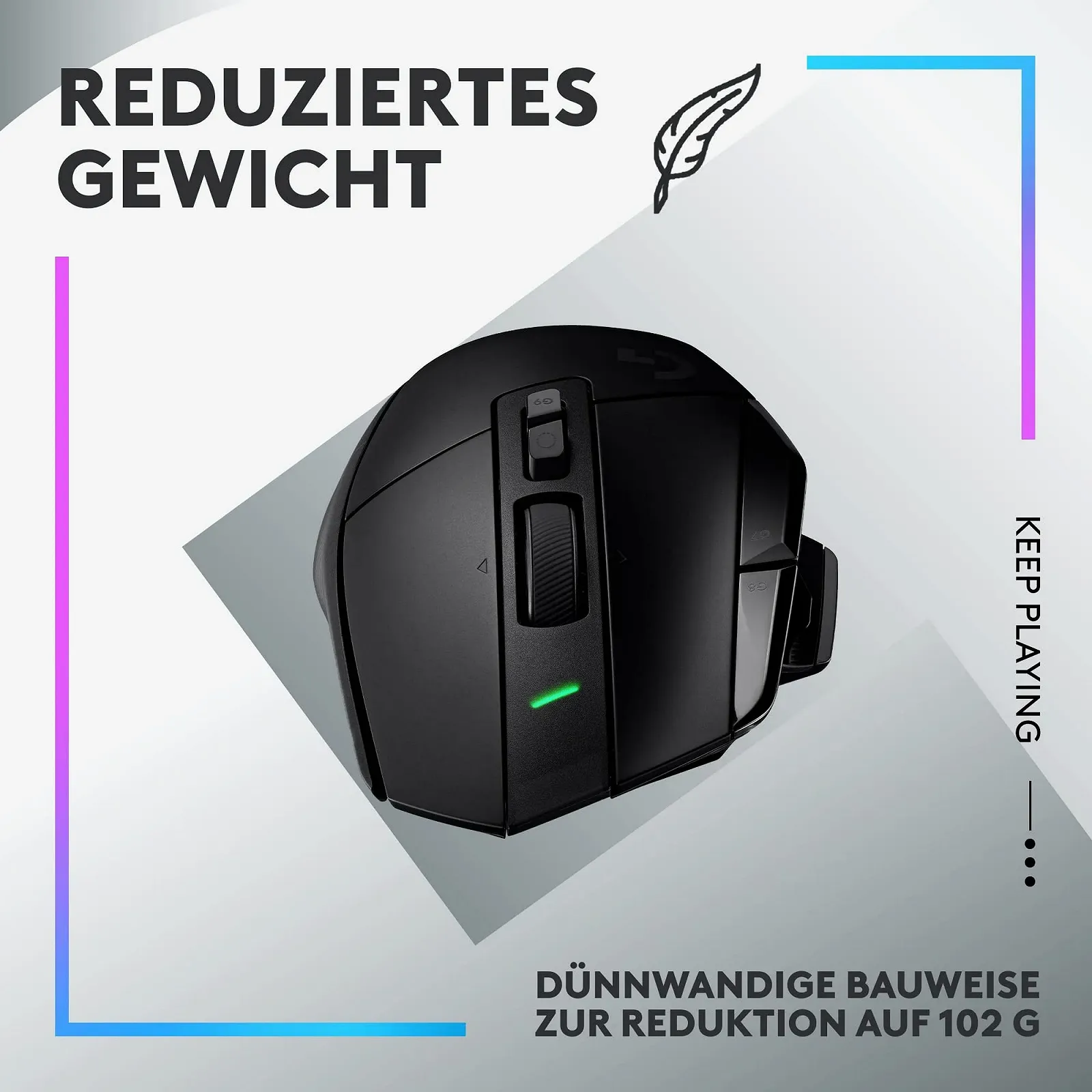 Миша Logitech G 502 X Lightspeed Wireless Gaming, оптична, перемикачі Optical Mechanical Lightforce Hybrid, сенсор Hero 25K, чорна, фото №7