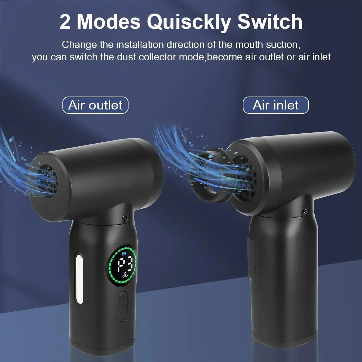 Электрический воздуходувка Rawrr 100,000 rpm 7500 mAh LCD-дисплей 3 скорости, фото №2 Электрический воздуходувка Rawrr 100,000 rpm 7500 mAh LCD-дисплей 3 скорости, фото №2