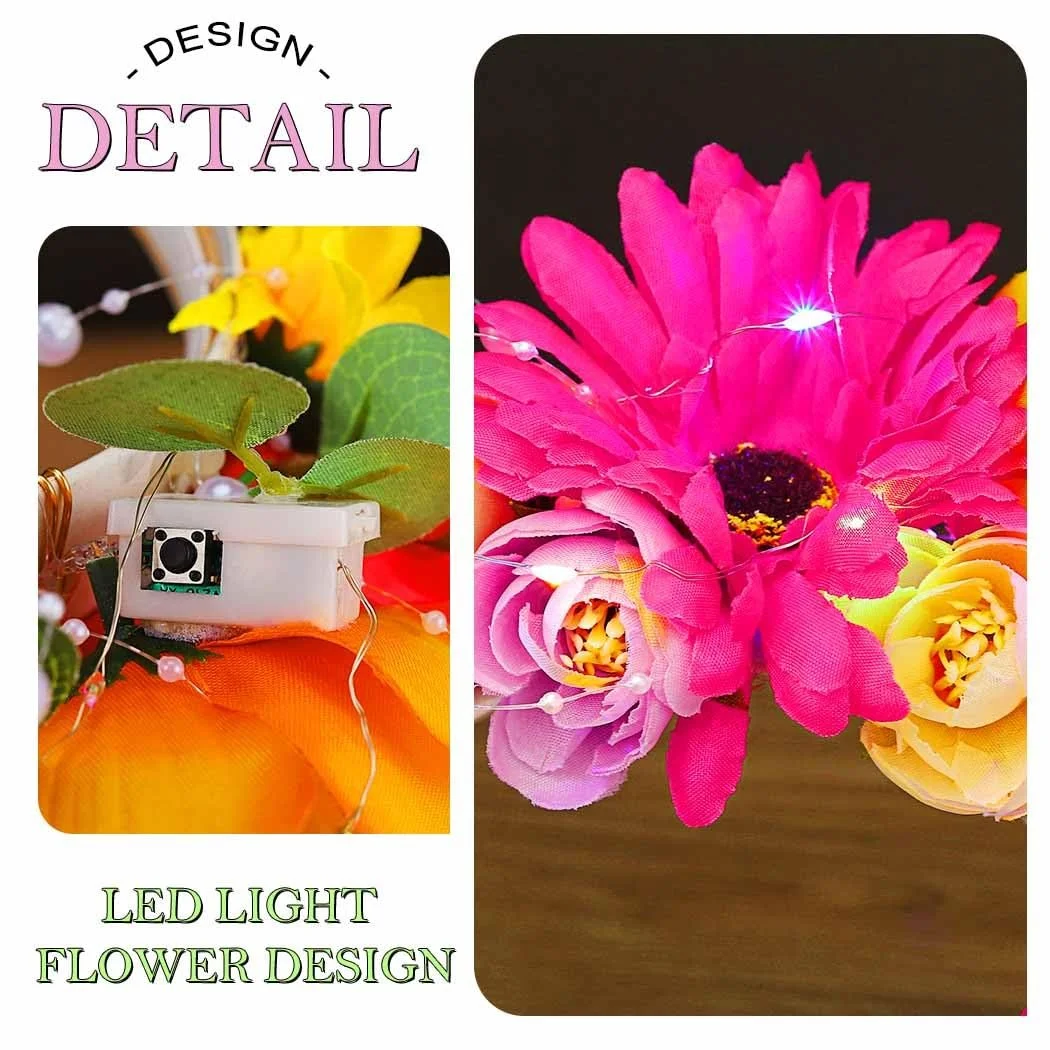 Світлодіодна пов'язка на голову з квітами, фото №4 Світлодіодна пов'язка на голову з квітами, фото №4