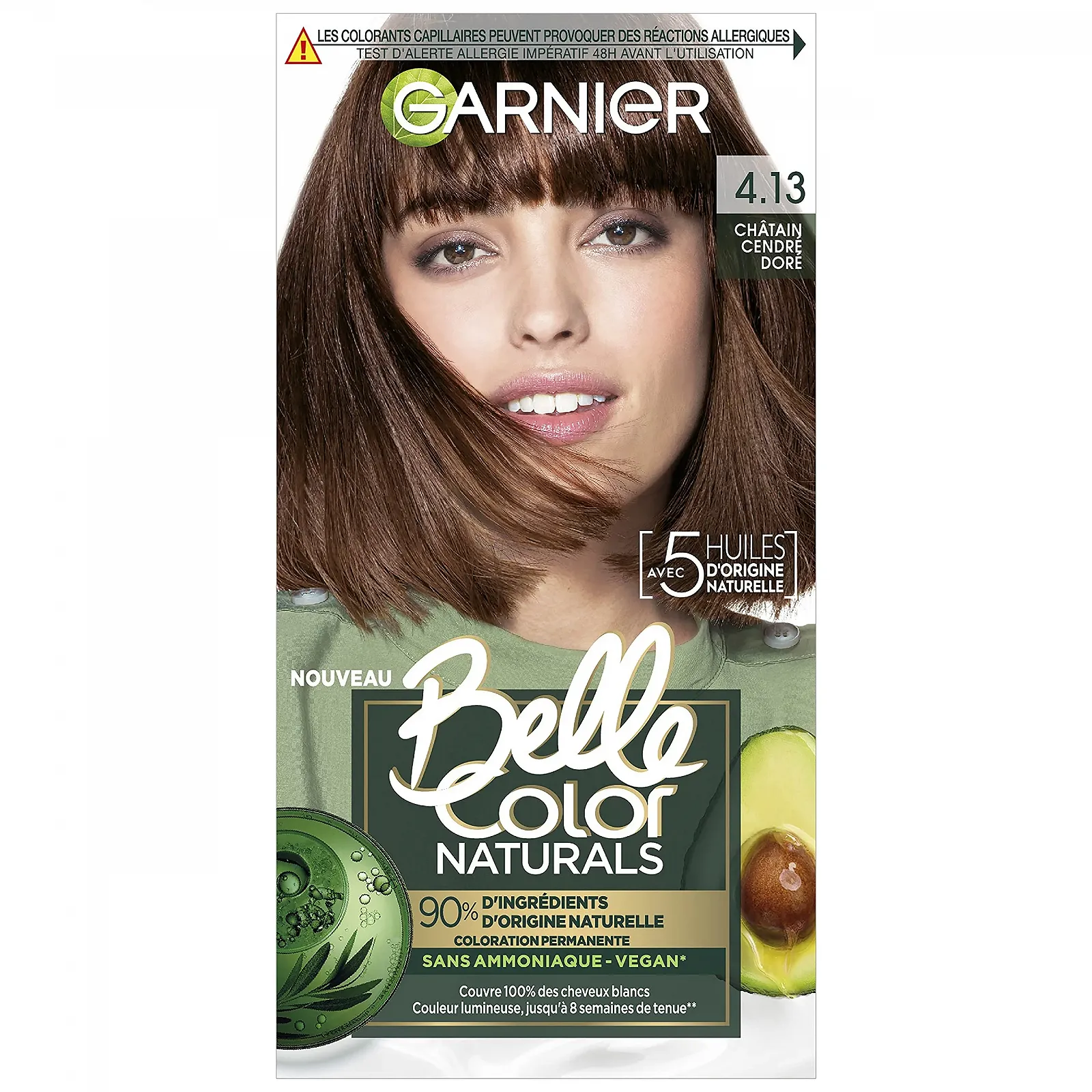Стійка фарба для волосся Garnier Beautiful Colour Naturals Золотистий Попелясто-Коричневий (4.13), фото №1 Стійка фарба для волосся Garnier Beautiful Colour Naturals Золотистий Попелясто-Коричневий (4.13), фото №1