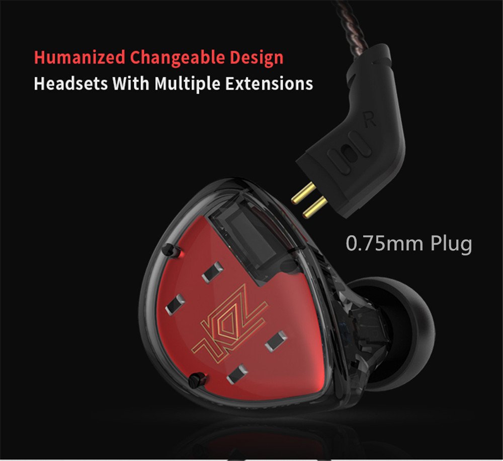 Наушники Yinyoo KZ ES4 In Ear с микрофоном спортивные с аудио джеком 3,5 мм, фото №3