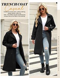 Тренч Tuopuda Класичний Двобортний Довгий Жіночий synthetic.ua - Фото 1