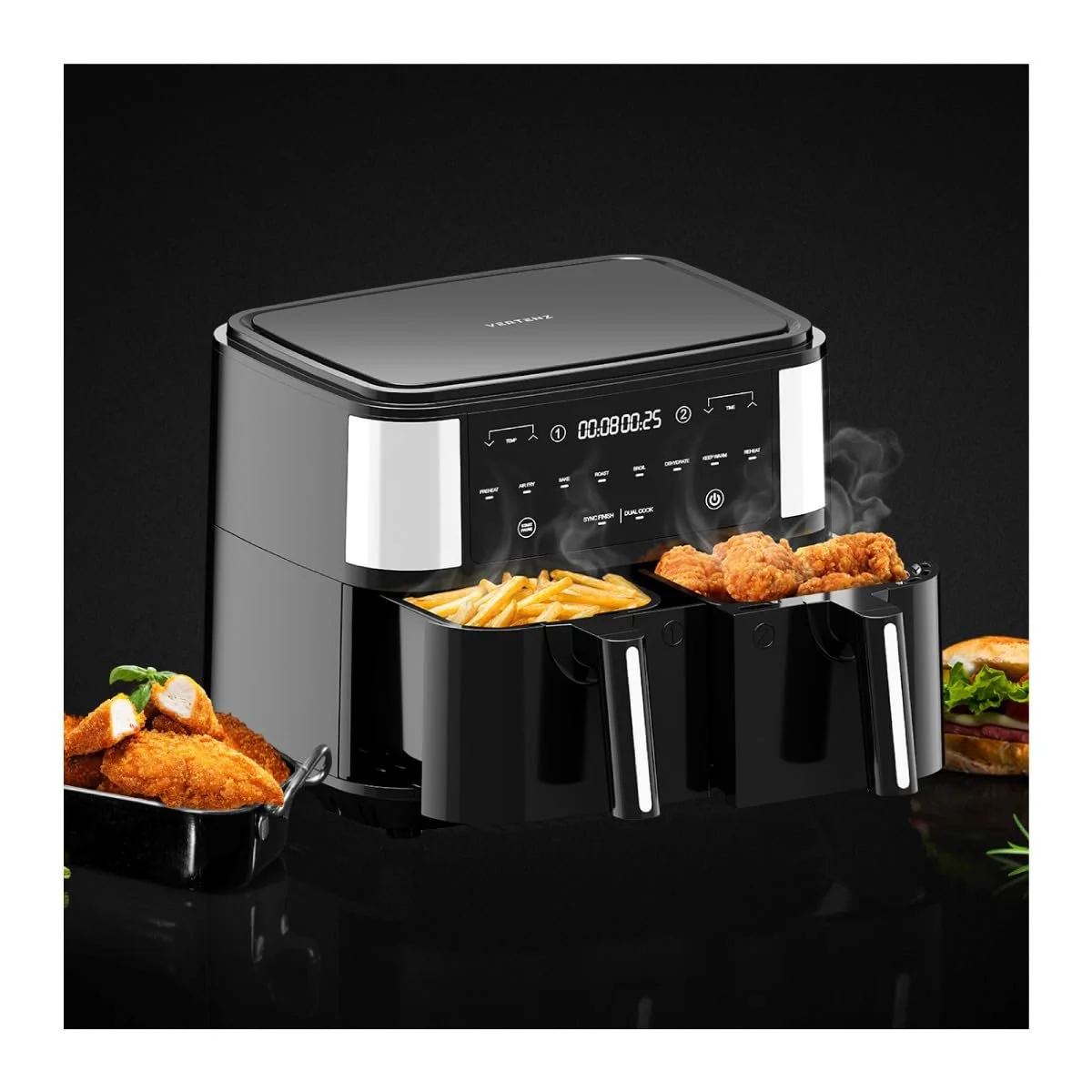 Мультипечь VERTENZ Taste 90 9L с двумя камерами 2600 W Black, фото №2