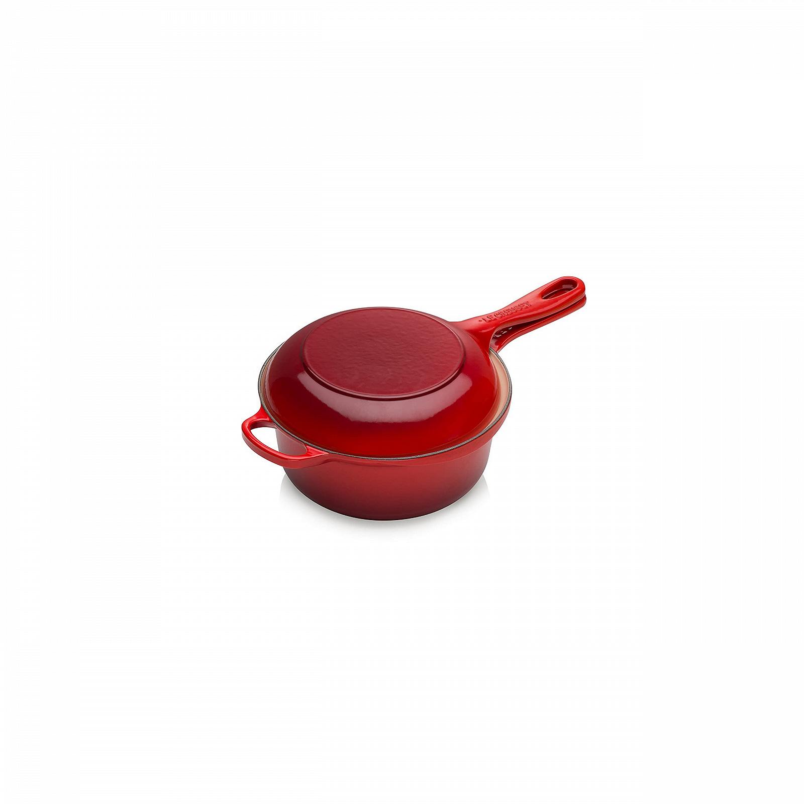 Кастрюля-сковорода 2-в-1 Le Creuset Signature Marmitout чугунная 22 см 2.3 л вишнево-красная 25044220602460, фото №3