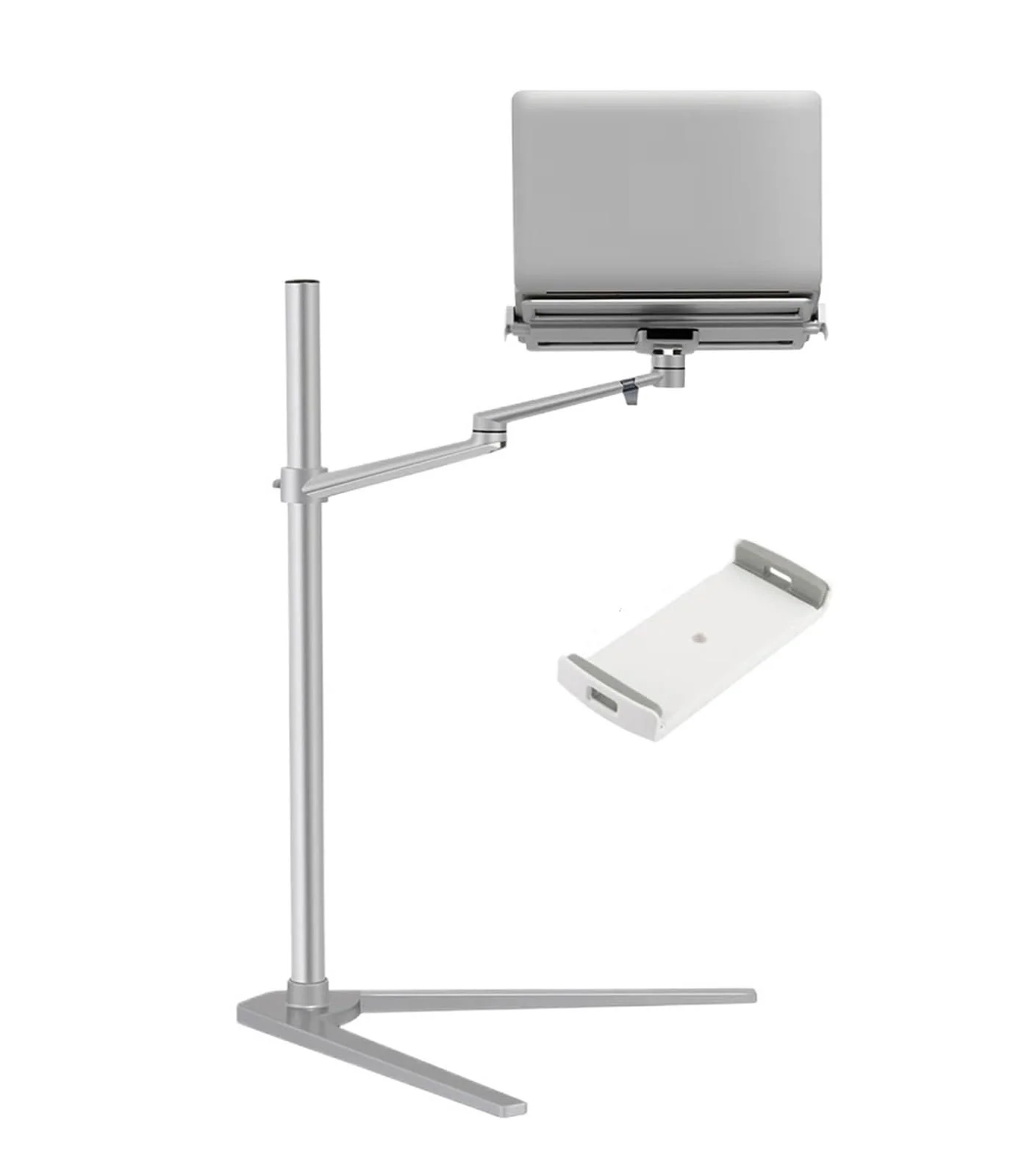 Подставка для ноутбука регулируемая Up-8A многофункциональная для ноутбуков 12-17 дюймов, серебристая, фото №1