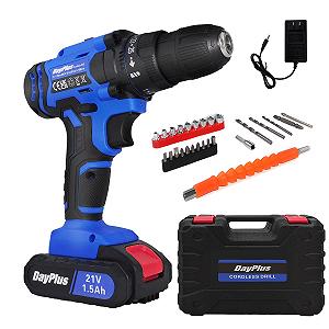 Шуруповерт Brushless Cordless 21V 25+1 Torque Brushless Cordless Drill 45Nm (включая батарею 1.5Ah + зарядное устройство, 26 предметов, в сумке), патрон 0.8-10 мм - Фото 1