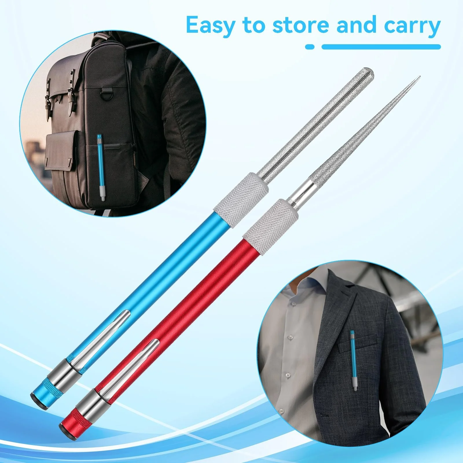 Алмазні точилки для ножів 2 шт. висувний точильний стрижень у формі ручки, фото №5 Алмазні точилки для ножів 2 шт. висувний точильний стрижень у формі ручки, фото №5