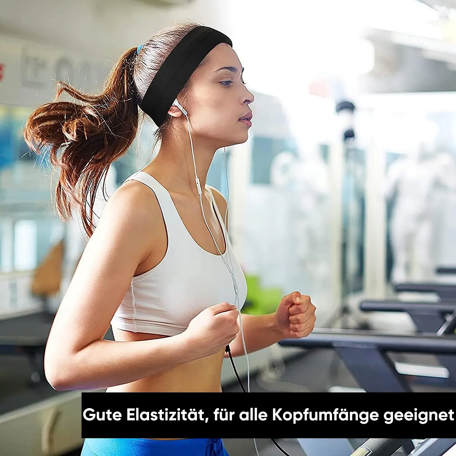 Набір з чорних пов'язок на голову для жінок, спортивна, фото №4