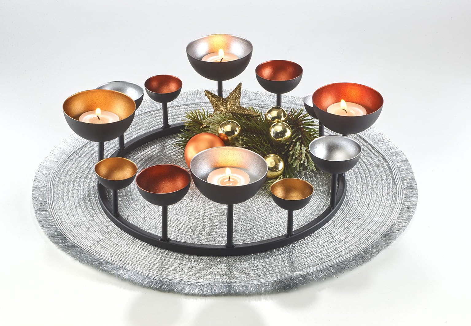 Подсвечник Kobolo Hugo Декоративный венок Металлический для подсвечников Черный и металлические цвета, фото №2 Подсвечник Kobolo Hugo Декоративный венок Металлический для подсвечников Черный и металлические цвета, фото №2