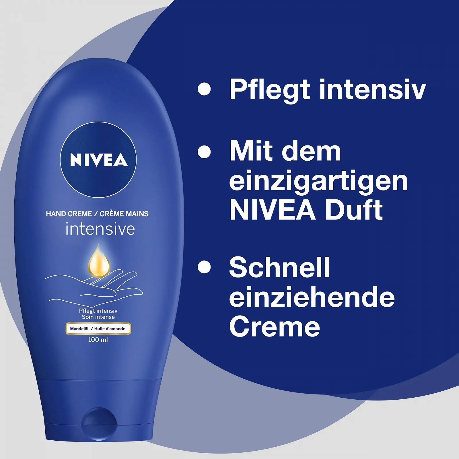 Крем для рук Nivea Intensive Care 100 мл з ароматом крему Nivea з мигдалевою олією, фото №3