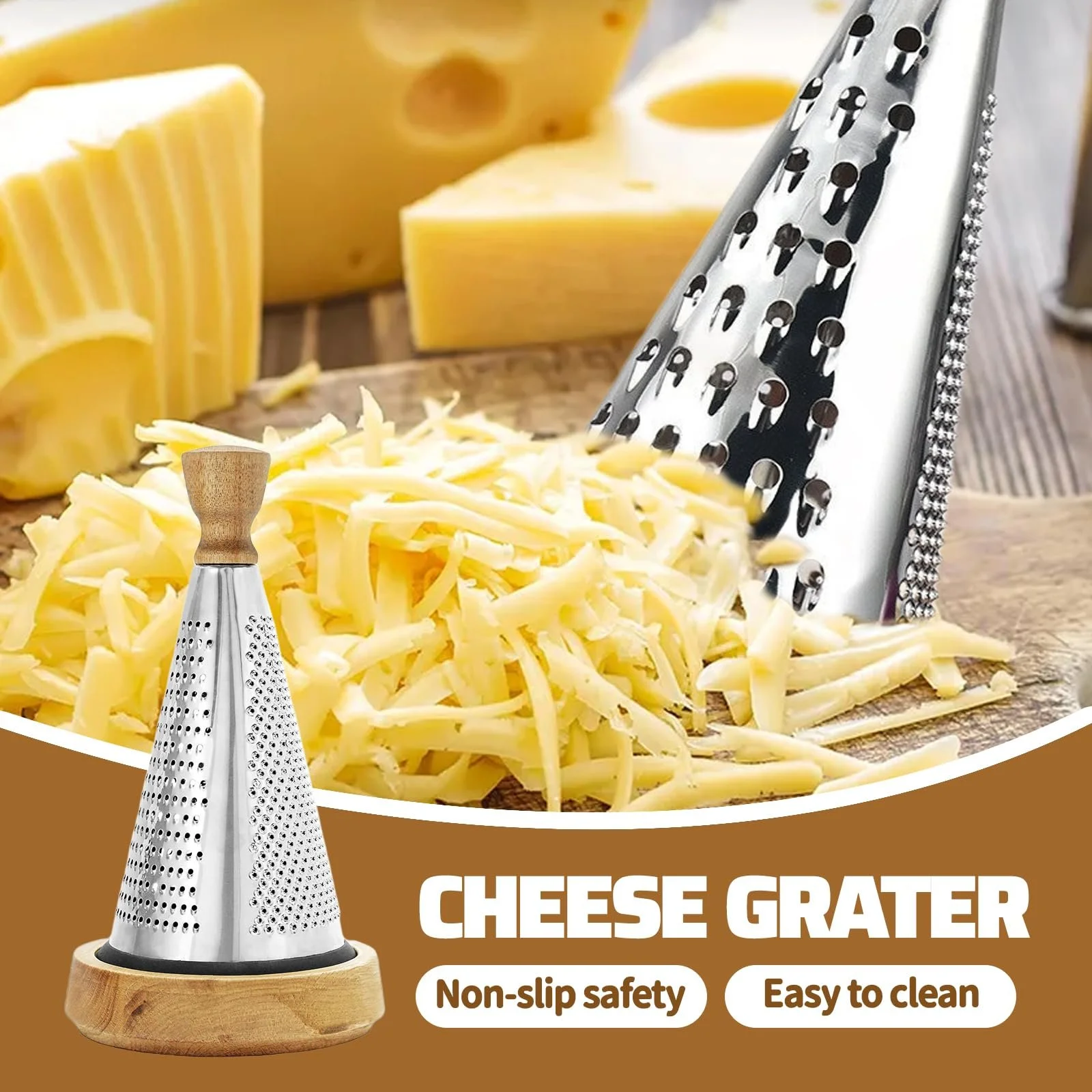 Терка кухонна з мискою з натурального дерева, преміум, фото №3 Терка кухонна з мискою з натурального дерева, преміум, фото №3