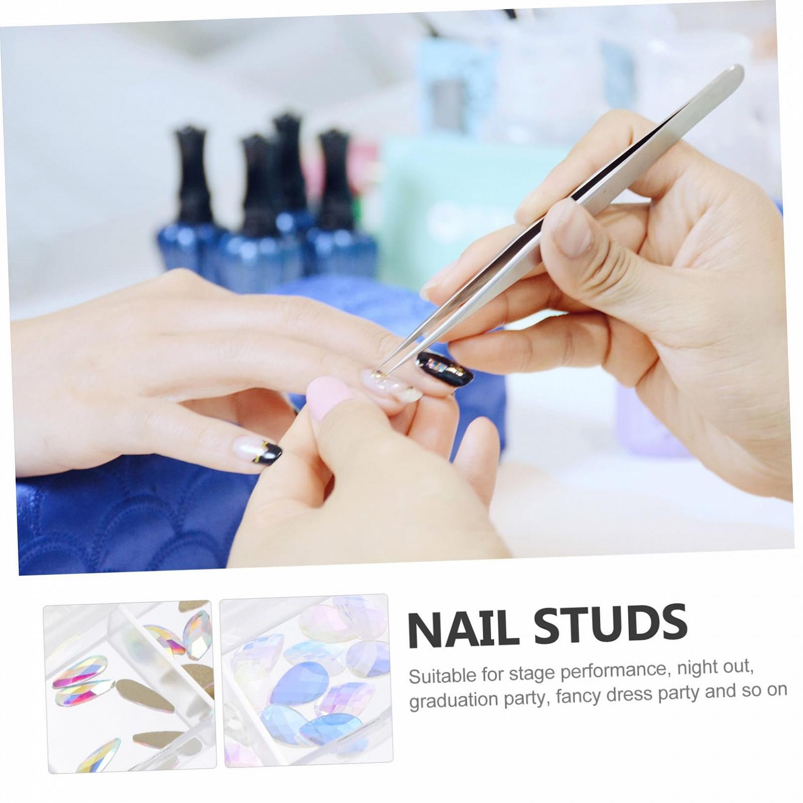 Стразы для ногтей minkissy, 6 коробок, аксессуары для DIY, блестящие украшения для маникюра, заклепки для маникюра, декоративные заклепки, фото №5