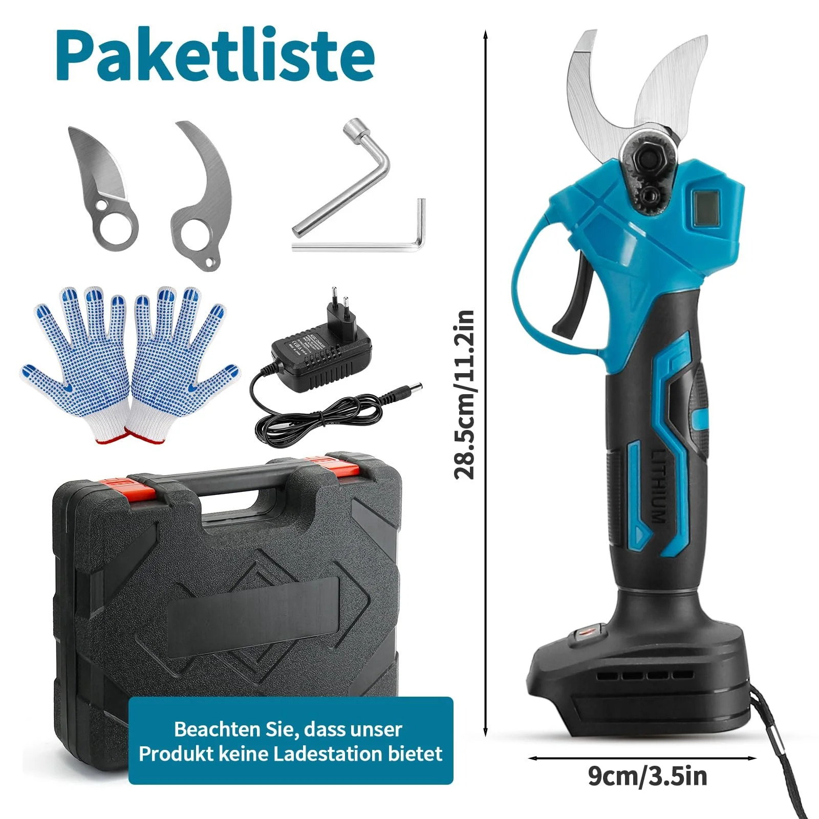 Електричні садові ножиці Makita 15-30 мм 21 V, сині (без акумулятора), фото №9 Електричні садові ножиці Makita 15-30 мм 21 V, сині (без акумулятора), фото №9