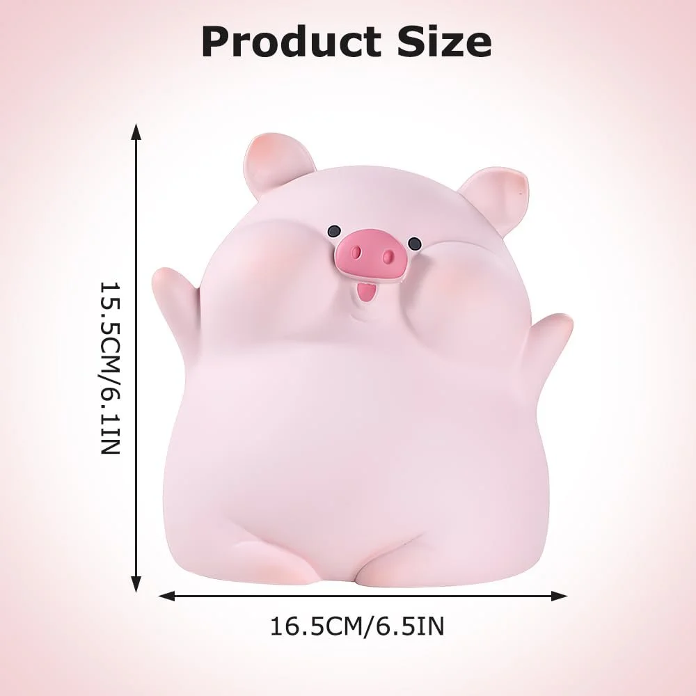 Копилка Resin Enamel Поросенок небьющаяся Розовая, фото №2