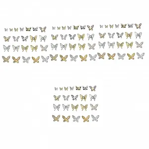 Украшение для ногтей FRCOLOR Набор 4 шт. Планета Бабочка 3D Самоцветы для маникюра 22 шт x 4 - Фото 1