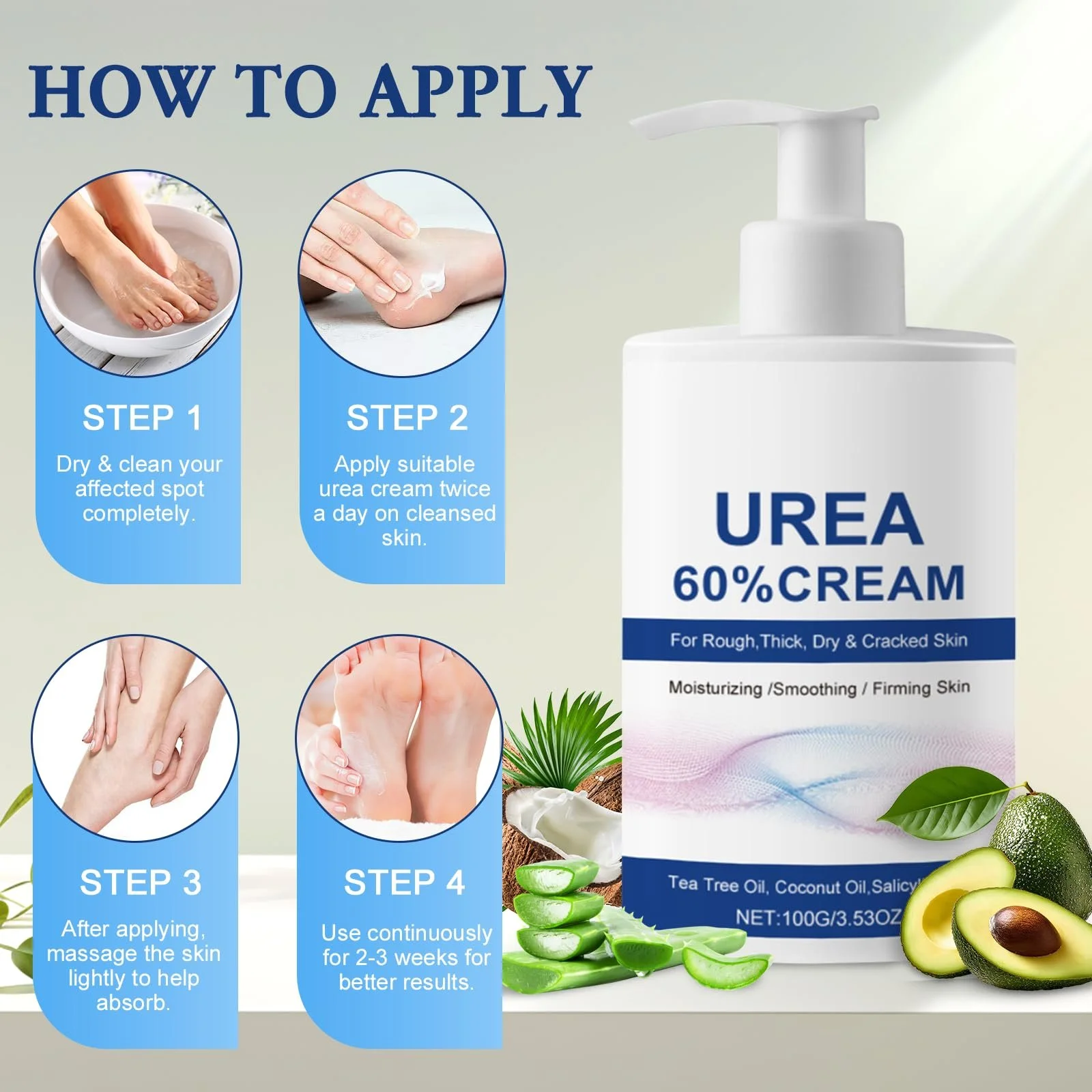 Крем для ног Urea Cream 60% восстанавливающий от мозолей увлажняющий 100 г, фото №7