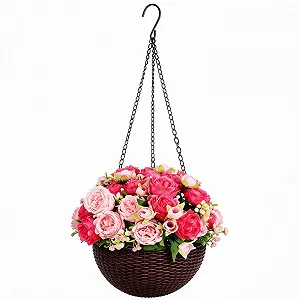 Подвесная корзина Цветочный горшок Уличный с отверстиями и цепочками - Фото 1