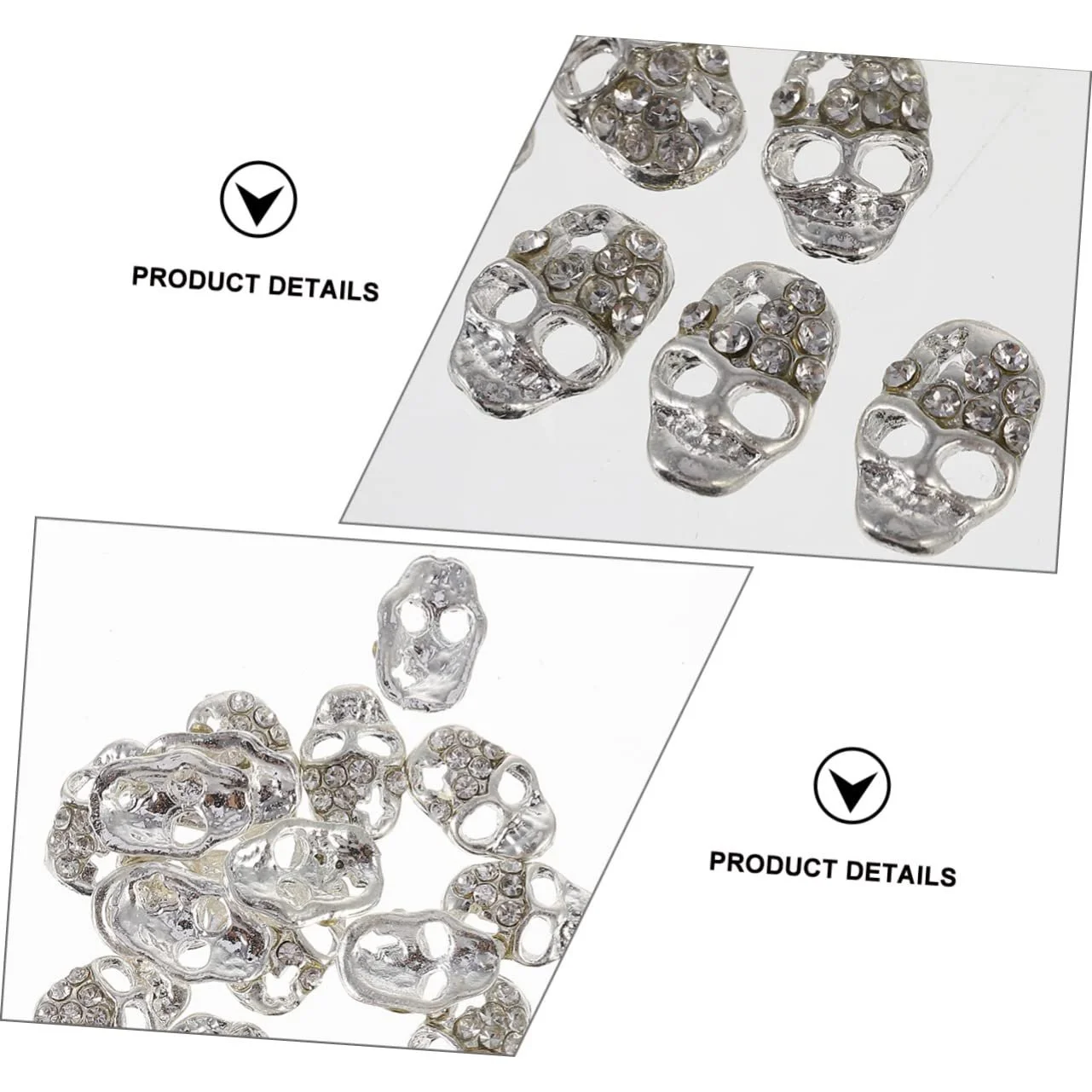 Череп для нігтів MERRYHAPY для Хелловіну, прикраса ручної роботи, фото №4