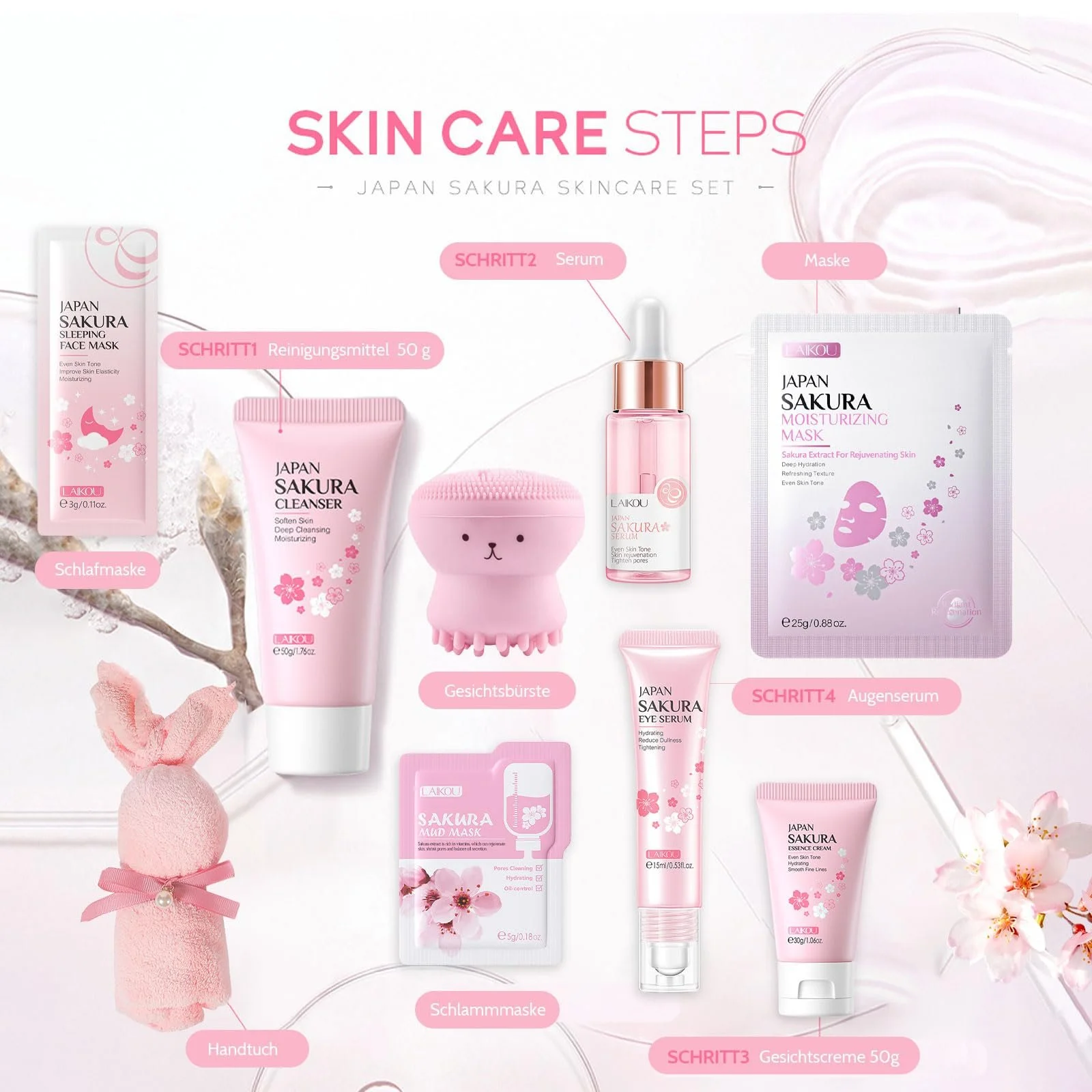 Набір для догляду за обличчям Sakura для жінок, фото №3