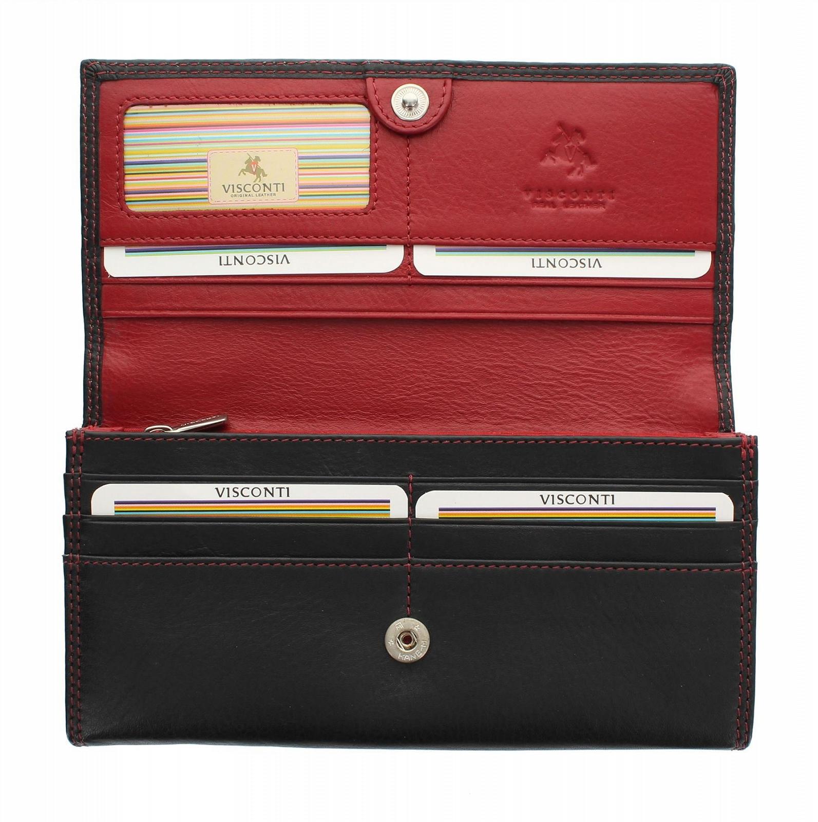 Кошелек Visconti Colorado Collection CD21 Кожаный Черный/Красный, фото №5