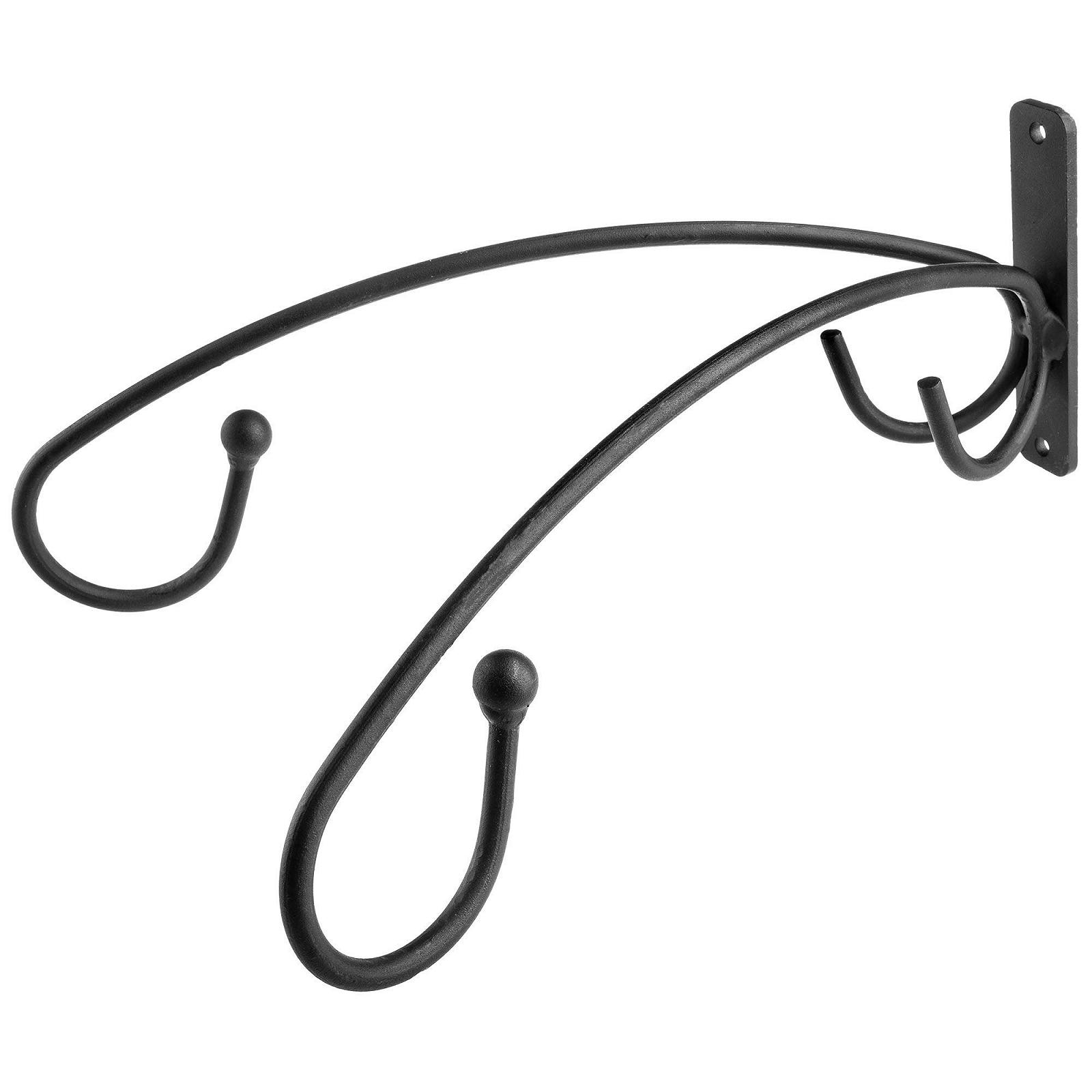 Гачок для квітів KADAX подвійний настінний сталевий Чорний, фото №1