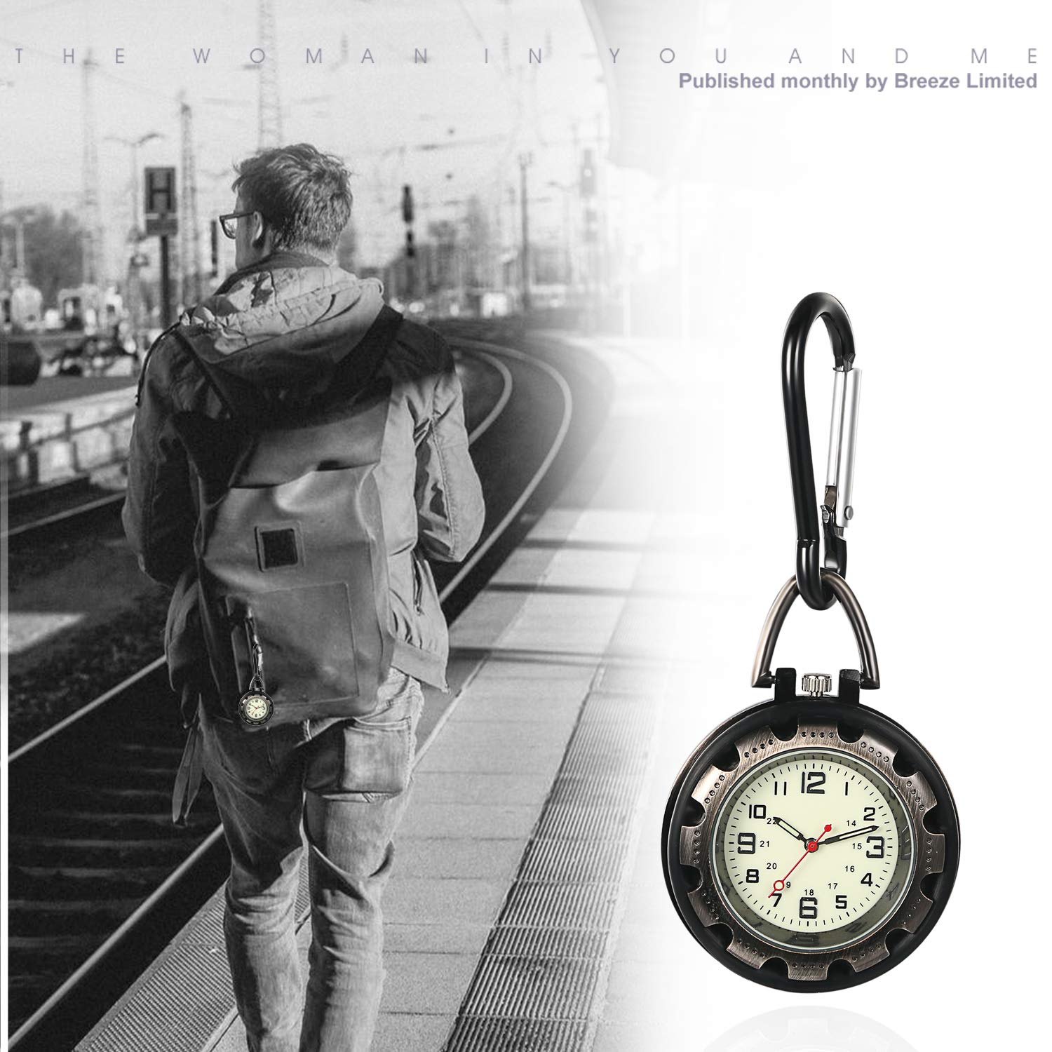 Портативний годинник Avaner Carabiner з карабіном, фото №7 Портативний годинник Avaner Carabiner з карабіном, фото №7