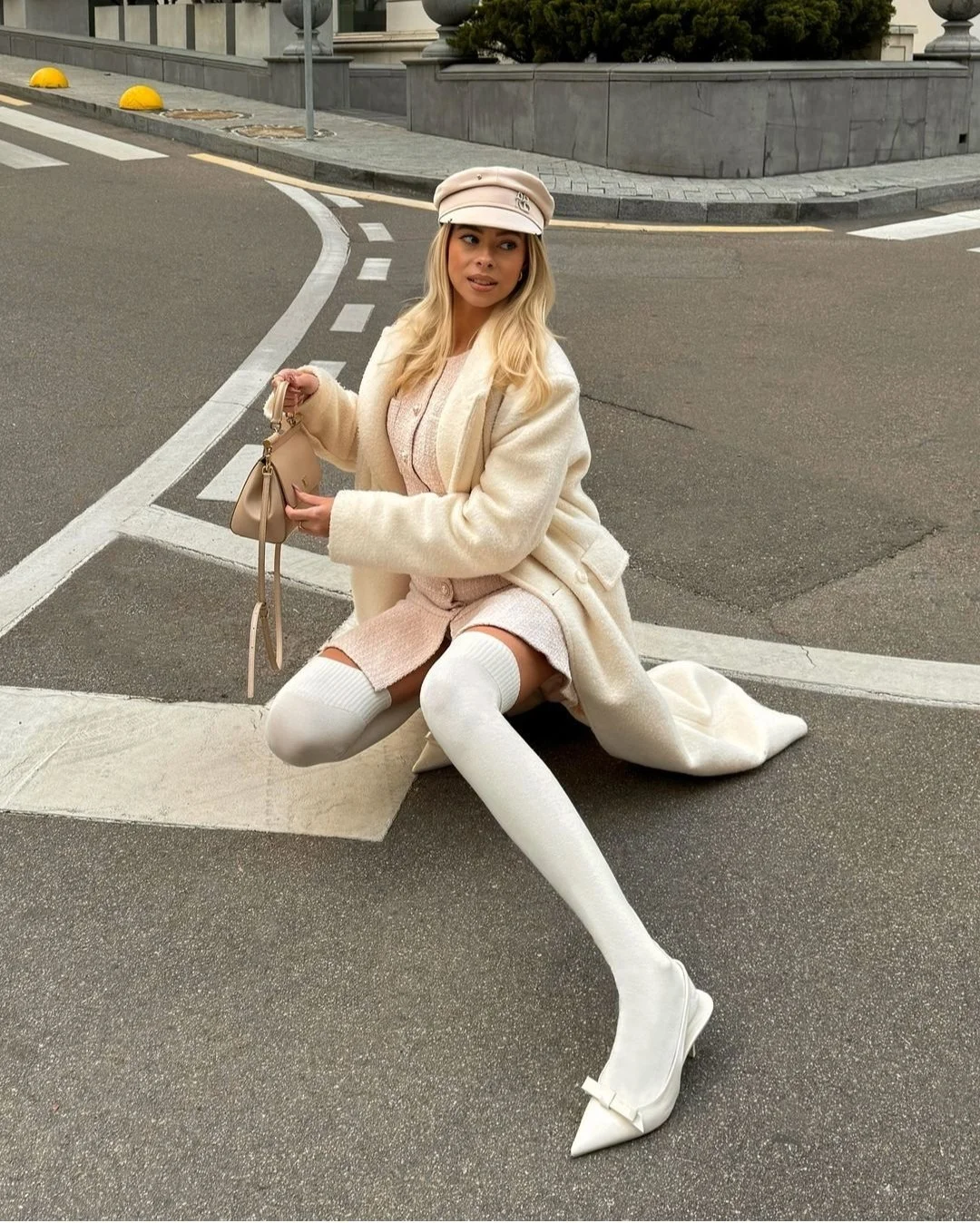 Білі півсезонні панчохи над коліном для дівчини, фото №3