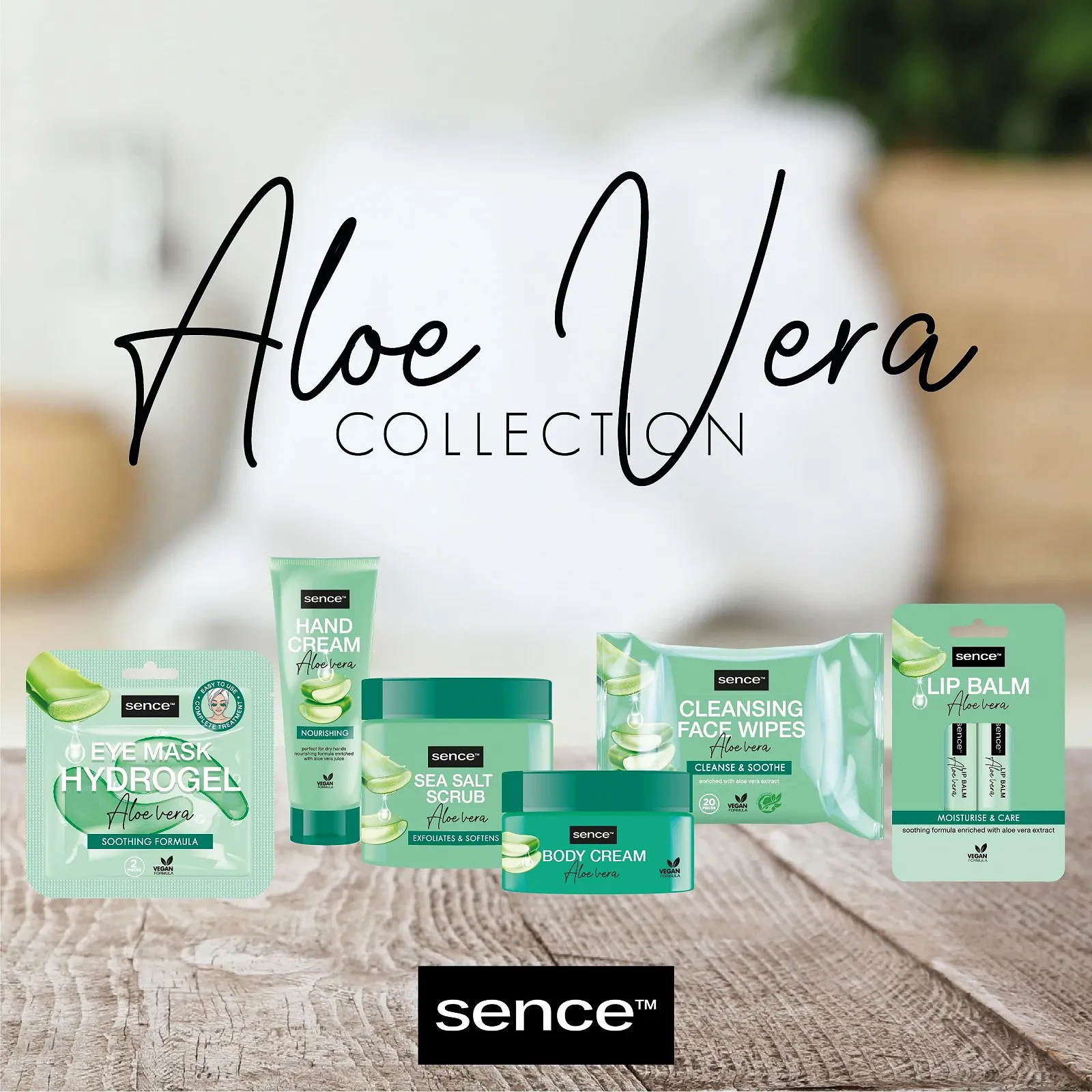 Крем для рук Sence Aloe Vera с витамином A и витамином C Увлажняющий, противовоспалительный, с алоэ вера (2 x 75 мл), фото №6