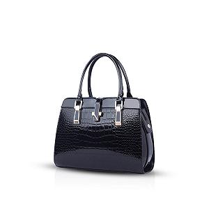 Сумка Nicole&Doris, женская, с ручкой, модная, лакированная кожа, портативная, через плечо, черная - Фото 1