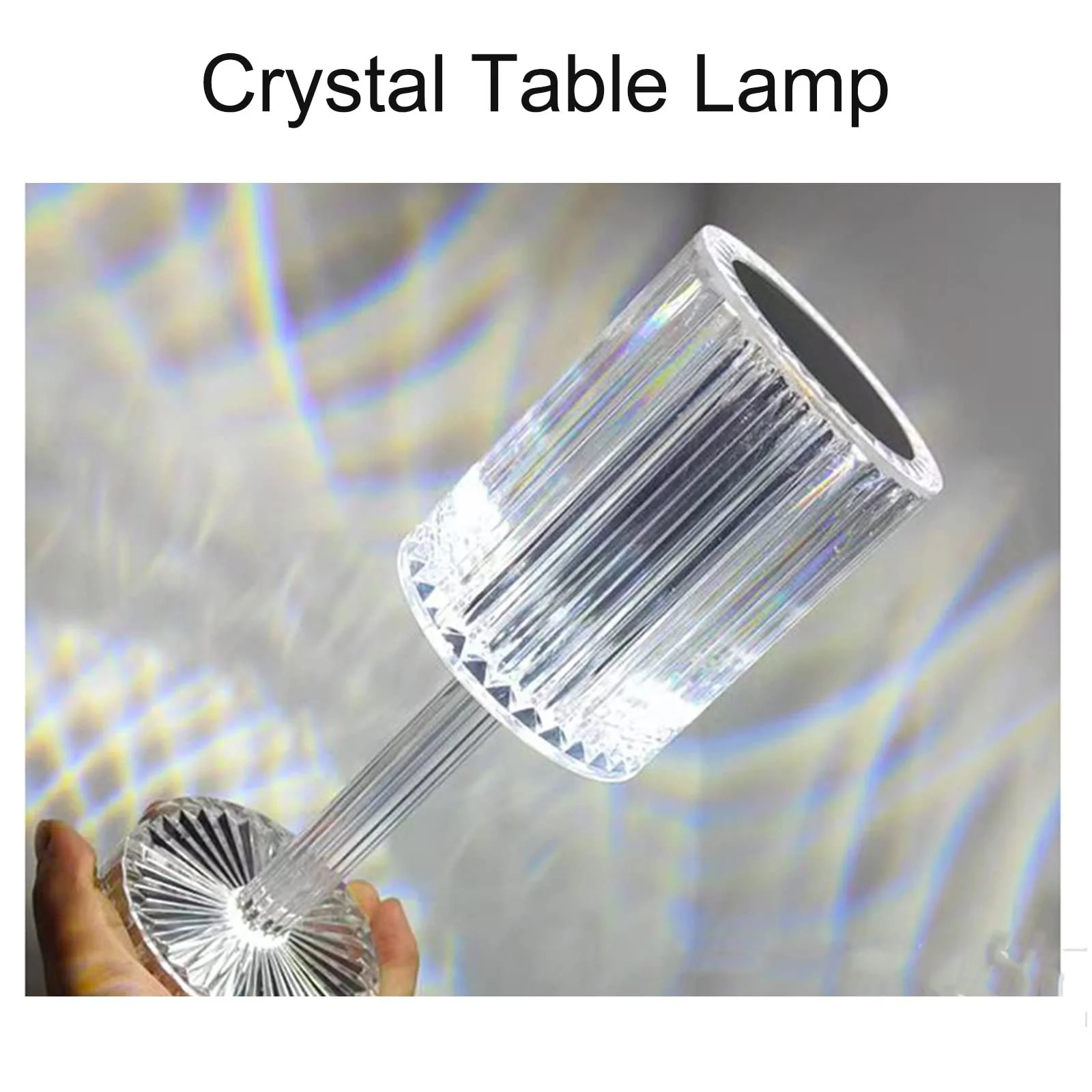 Настільна лампа XVZ LED Кришталева Акумуляторна 2000 мАг Сенсорна Димер, фото №7