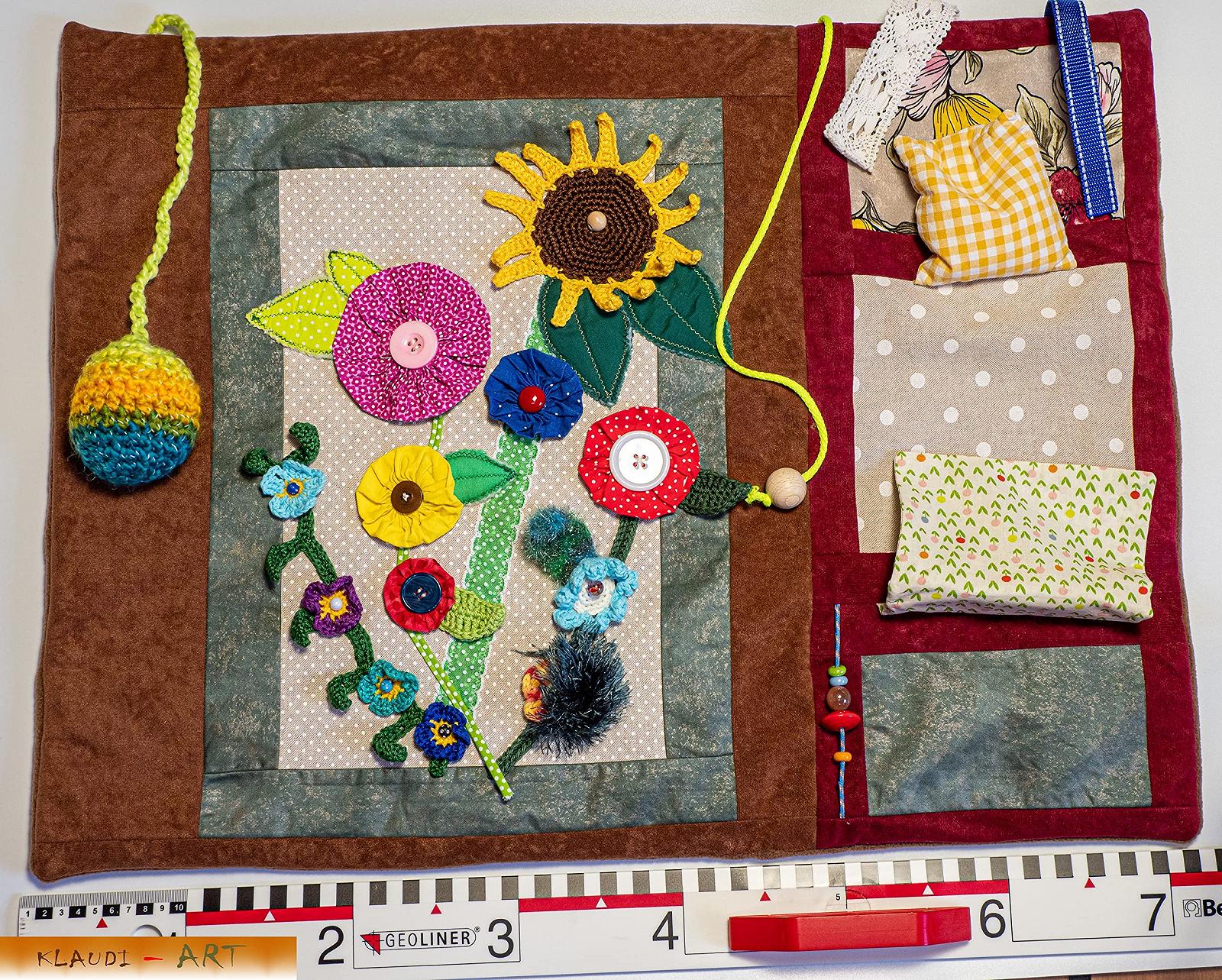 Спеціальний плед Demenzdecke "Різнобарвний букет квітів" Ручна робота, фото №9