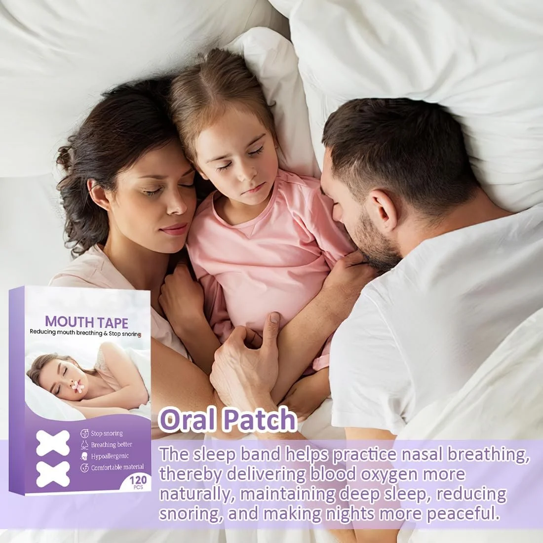 Пластыри для рта для сна (120 шт. в упаковке), премиальные для рта для сна, против храпа., фото №4