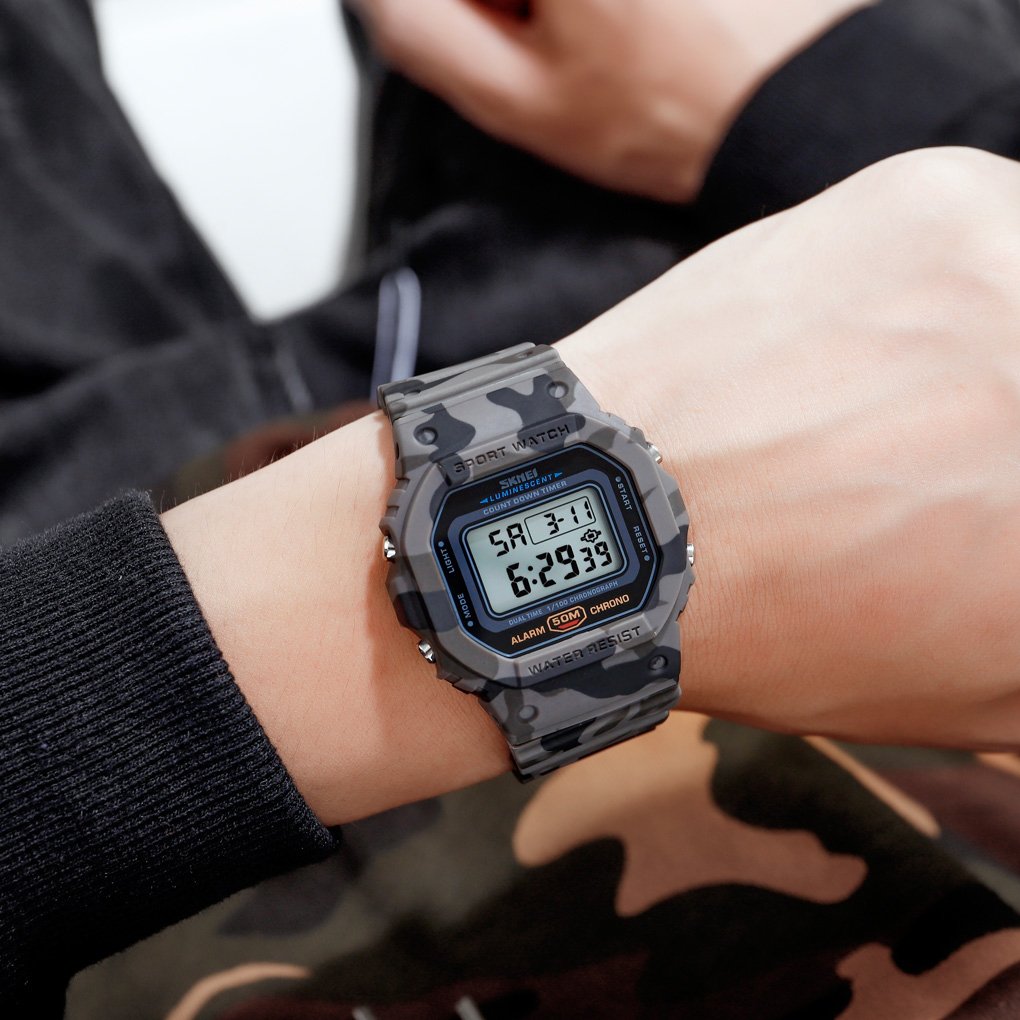Годинник Skmei 1628 Camo сірий, фото №3