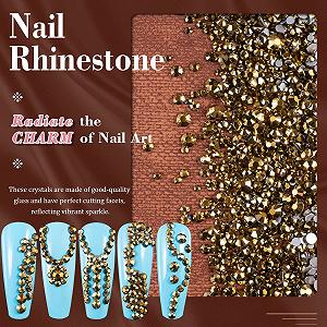 Стразы круглые плоские для маникюра, 6 разных размеров, с пинцетом synthetic.ua - Фото 1