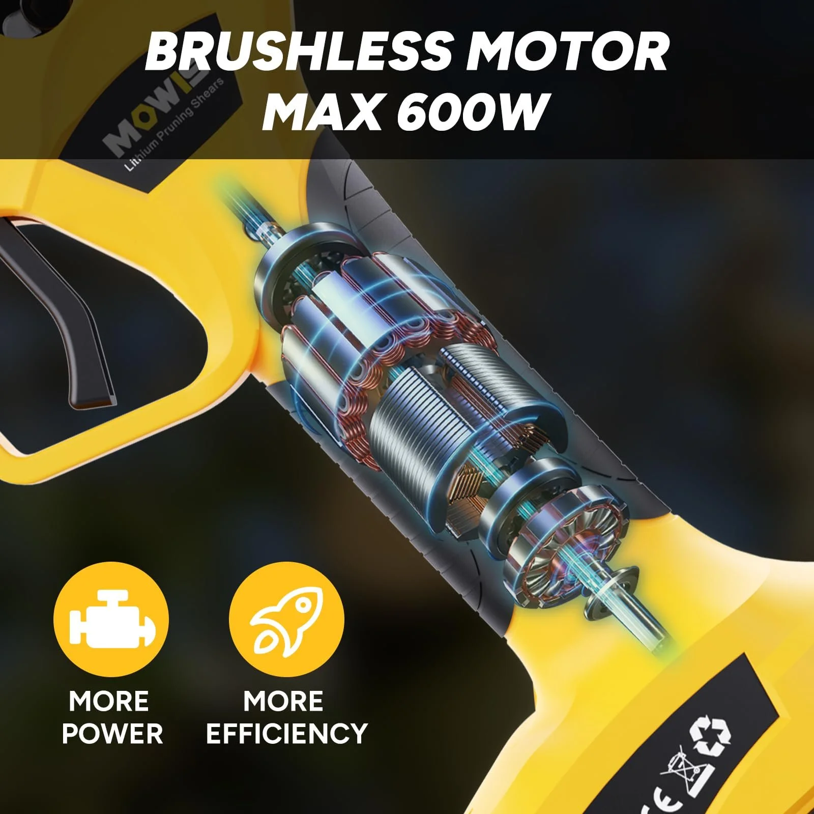 Електричні секатори Mowis Professional 30 мм, 2 акумулятори 2Ah, фото №6