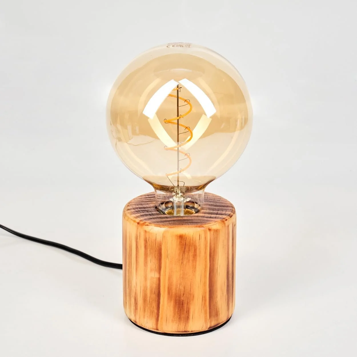 Настільна лампа HOFSTEIN Argea дерев'яна E27 Натуральна, фото №9