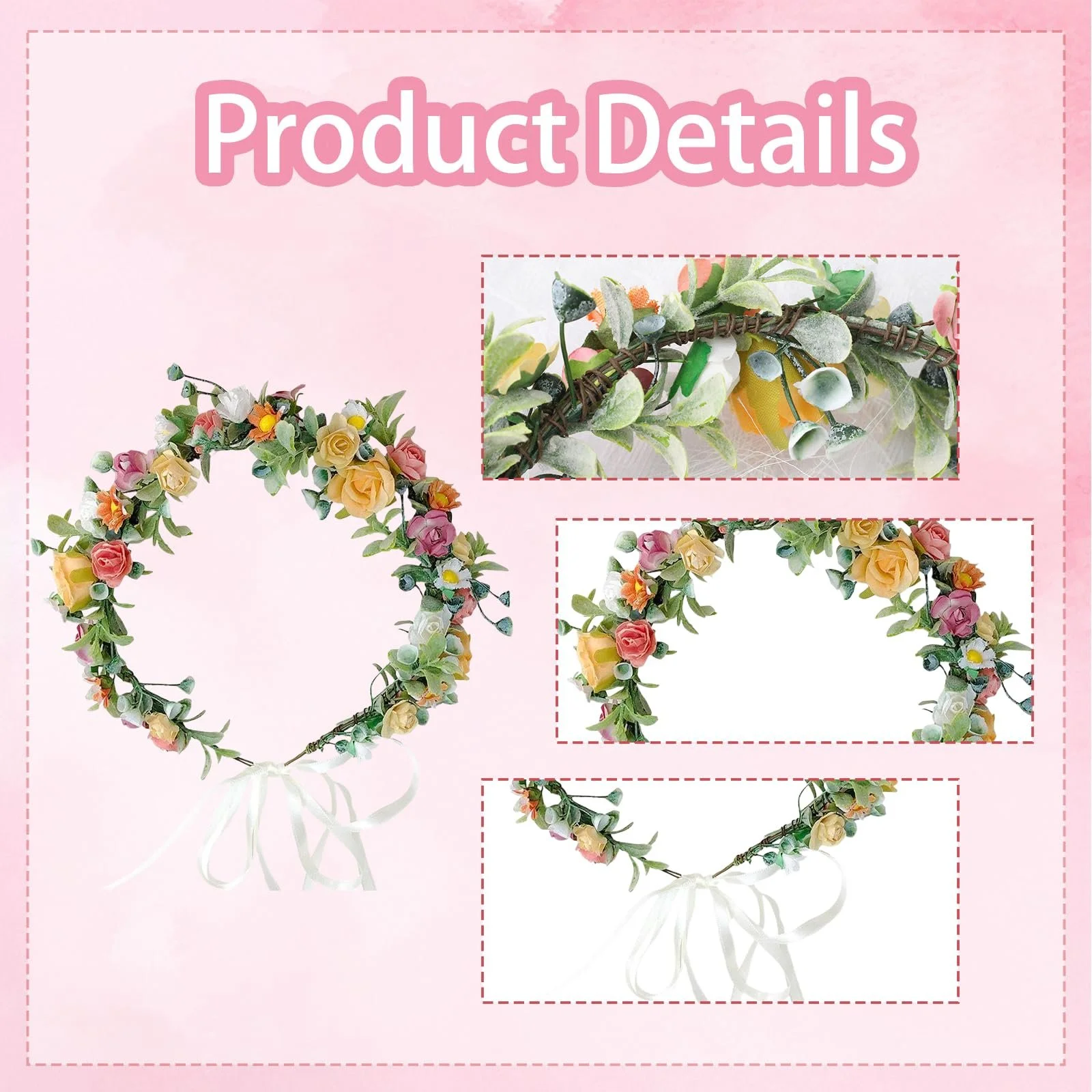 Вінок для волосся з квітами, фото №3