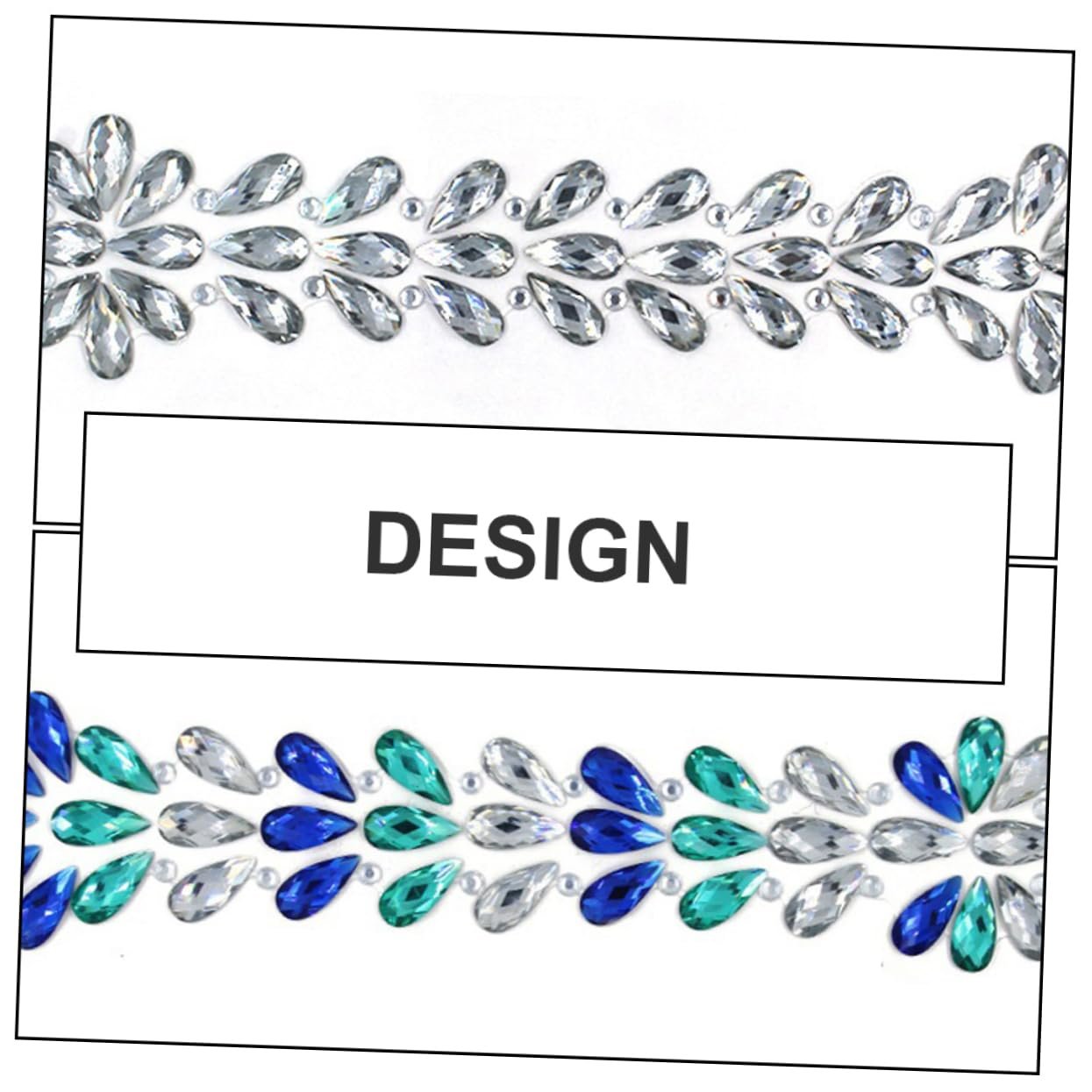 Наклейки Стразы для Лица FOMIYES 5 шт Блестки Белый, Голубой и Радужный, фото №9