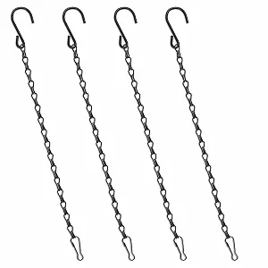 Ланцюги для підвісних кошиків Bewudy Металеві 33 см Чорні Набір із 4 шт. - Фото 1