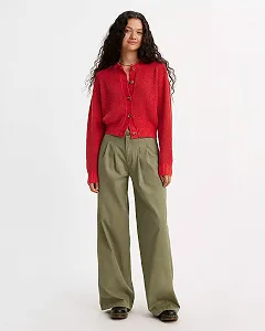 Женские брюки Levis - Pleated Wideleg Trouser Deep Lichen Gree  - 25 34 - Фото 1
