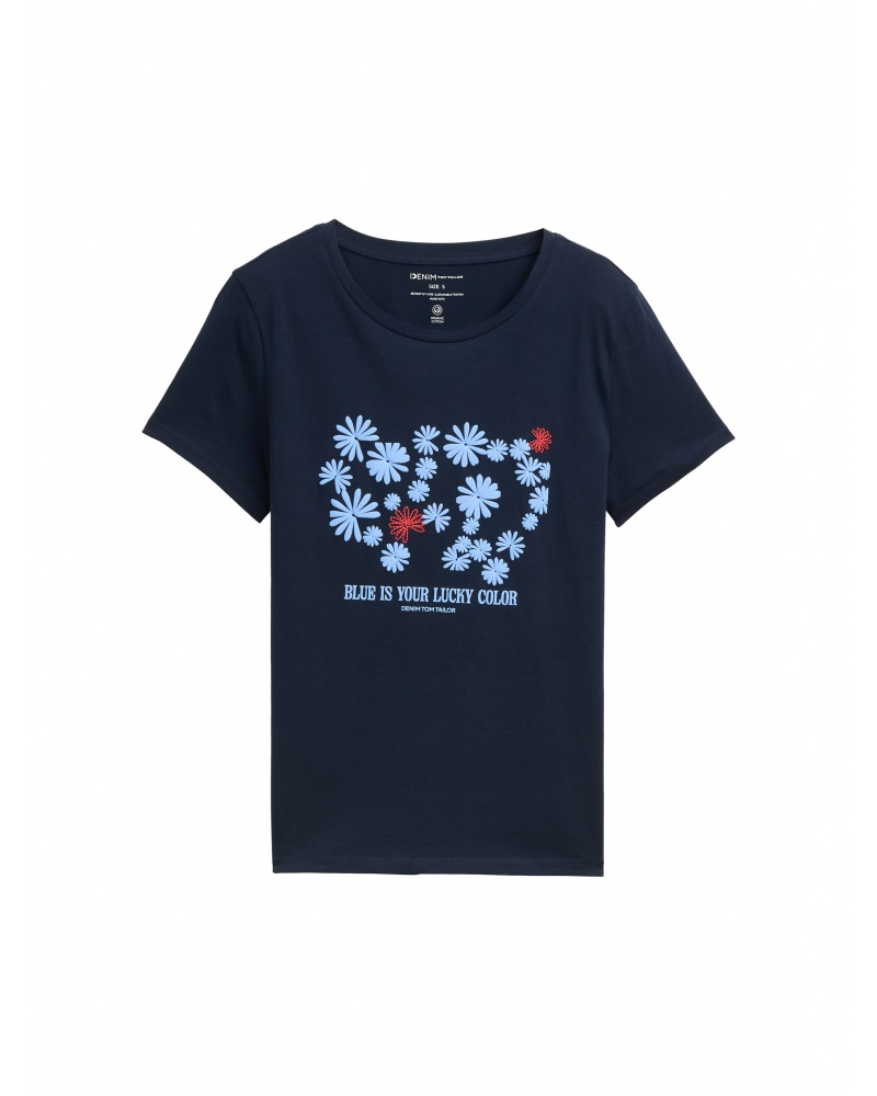 Футболка DENIM women's  1045417-10668 Tom Tailor Темно-синій M, фото №4