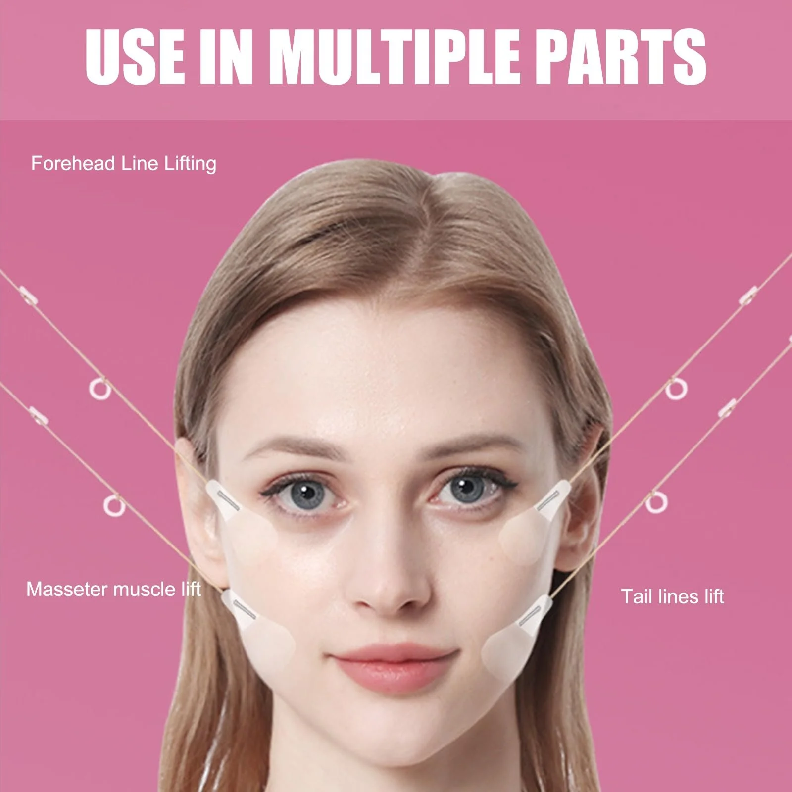 Стрічки для підтяжки обличчя 40 шт, невидимі патчі проти зморшок для миттєвої підтяжки, фото №4